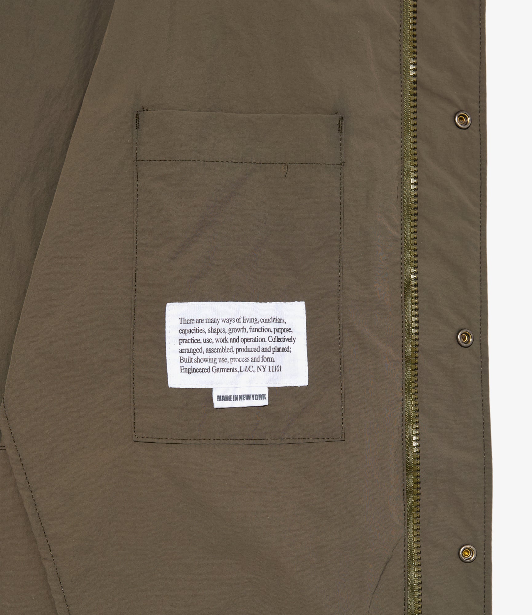 Engineered Garments - Lt. Parka - Olive Polyester Taslan
