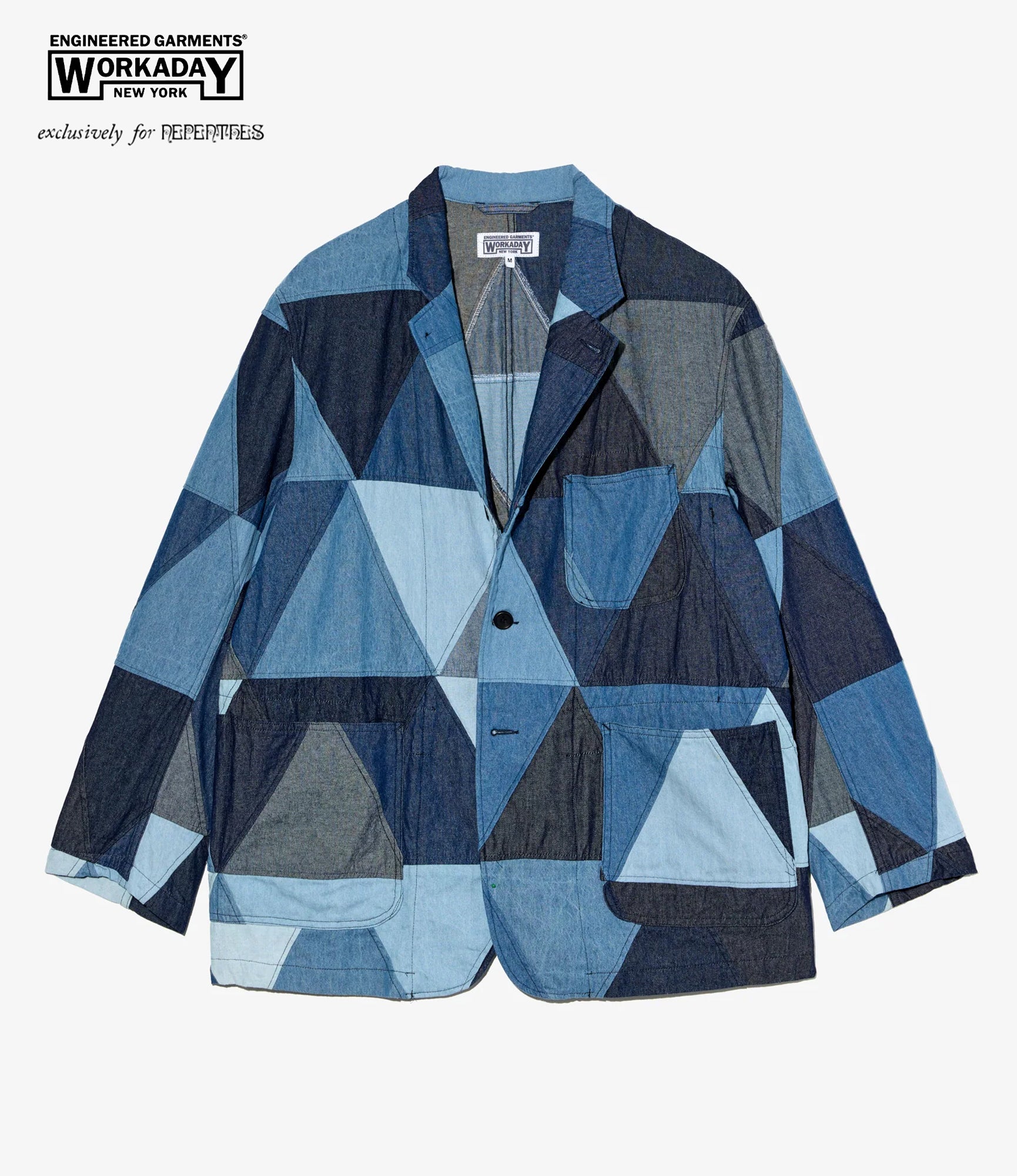 Engineered Garments Workaday - MED Blazer - Indigo Denim Triangle