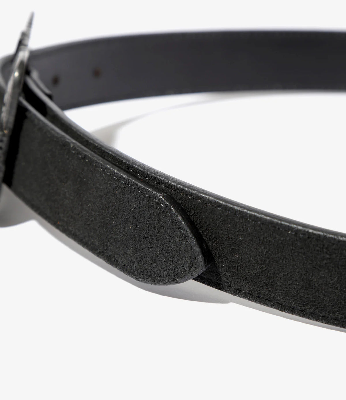 Needles - Papillon Square Buckle Belt - Black - Suede Lthr