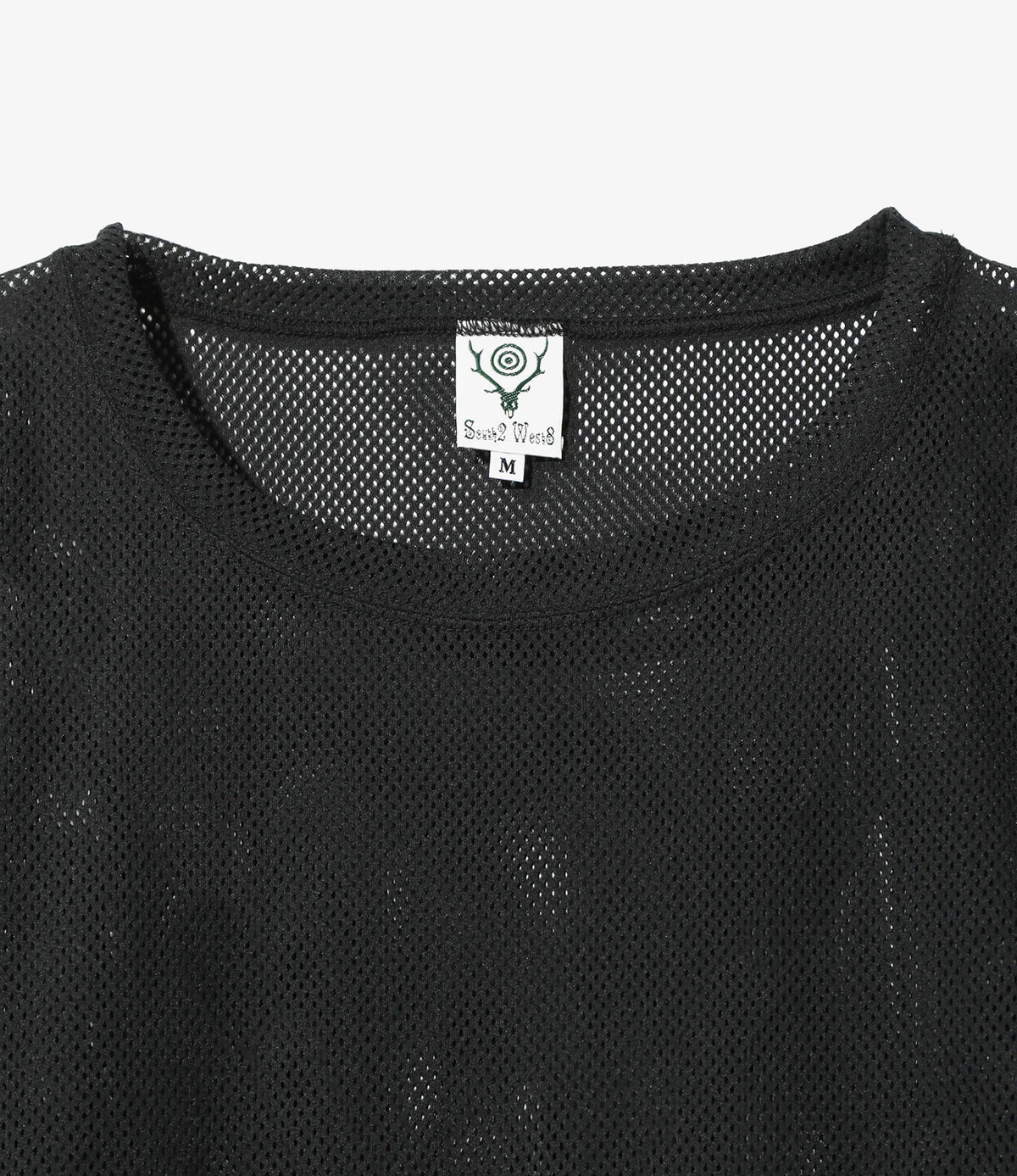 South2 West8 - L/S Crew Neck Shirt - Black - Knit Mesh | Nepenthes