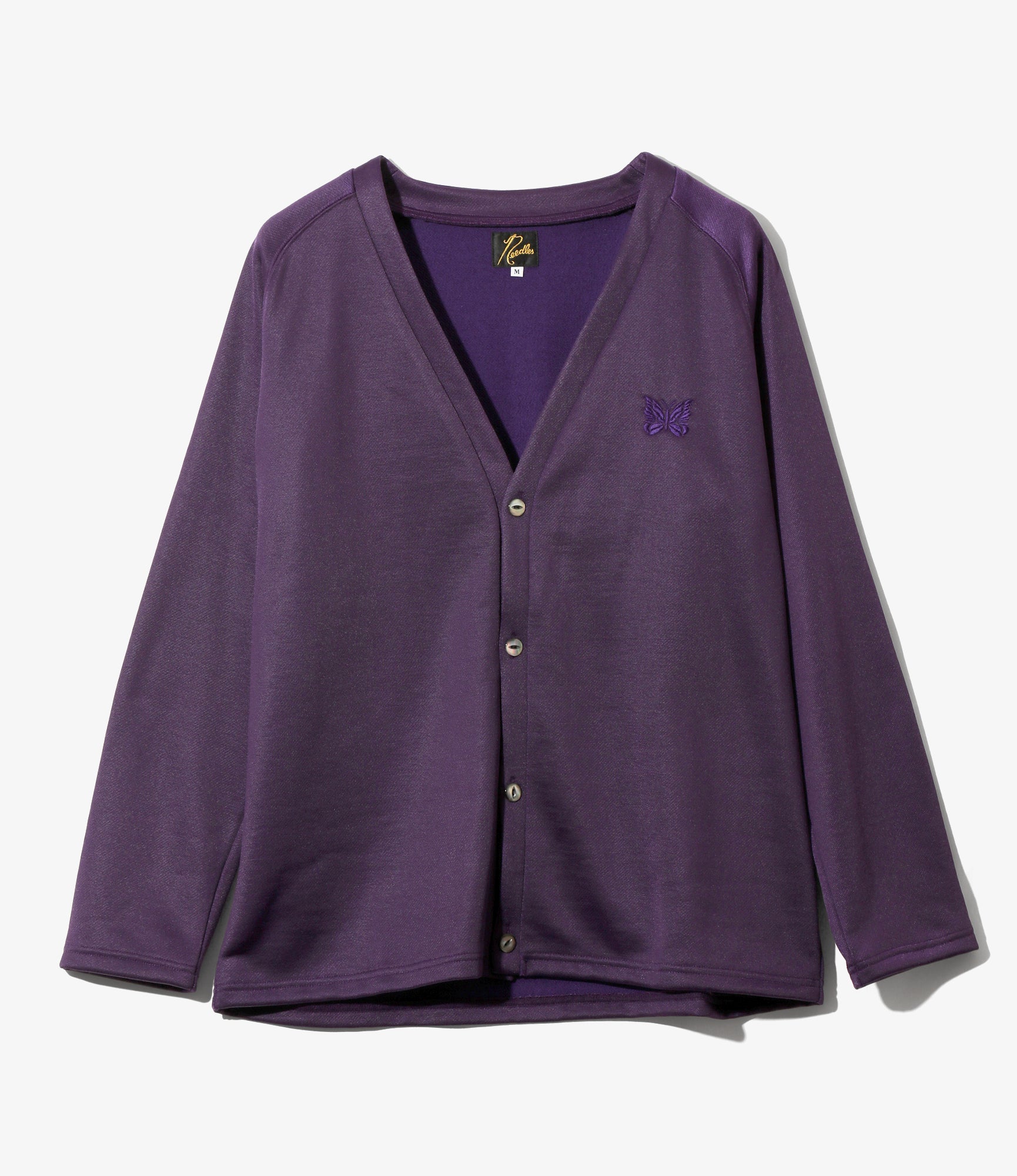 Needles　V-Neck Cardigan Burnout Velvet V-Neck Cardigan - Purple - Bright Jersey | Needles SS26