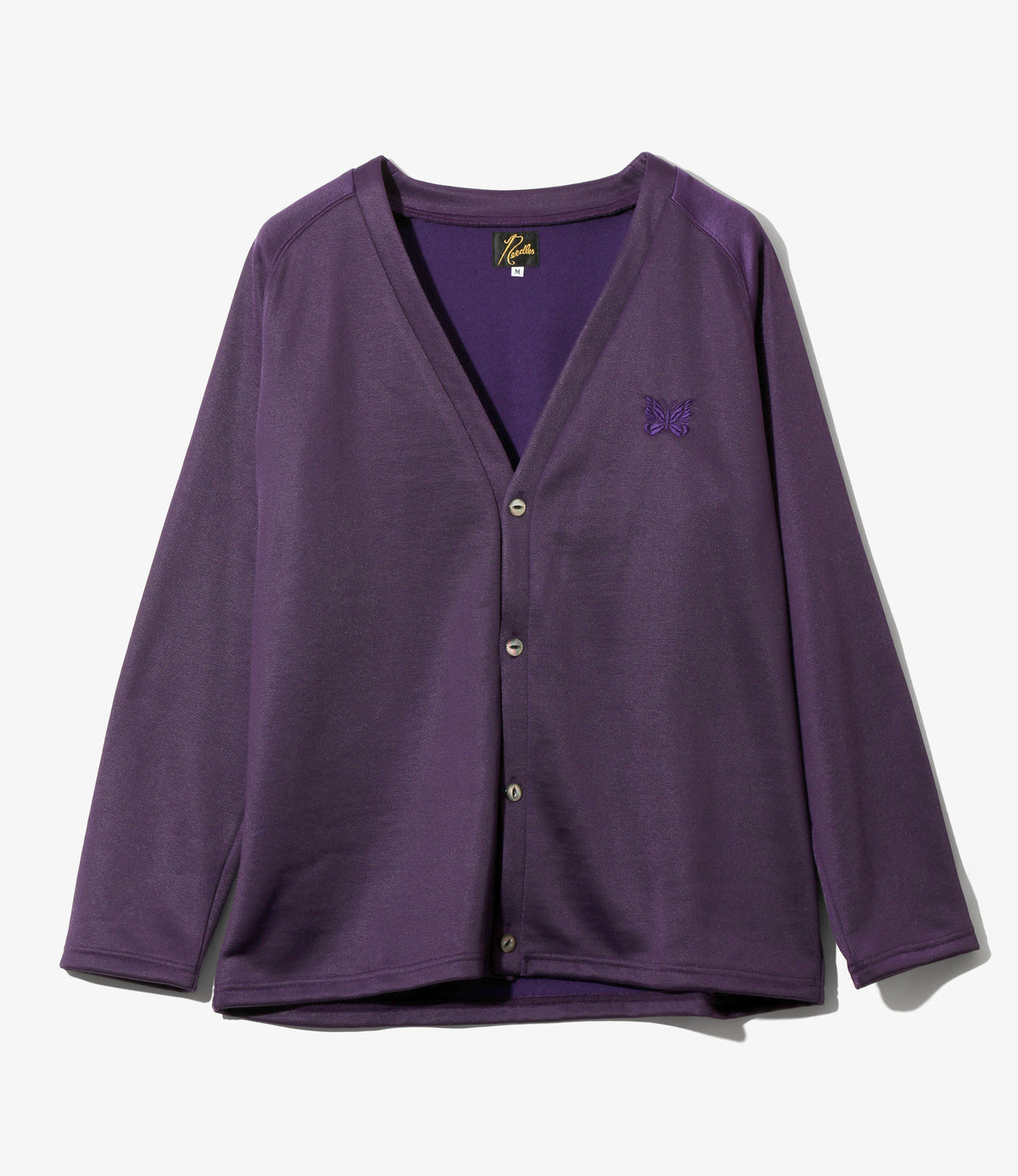 V-Neck Cardigan - Purple - Bright Jersey | Needles SS26 
