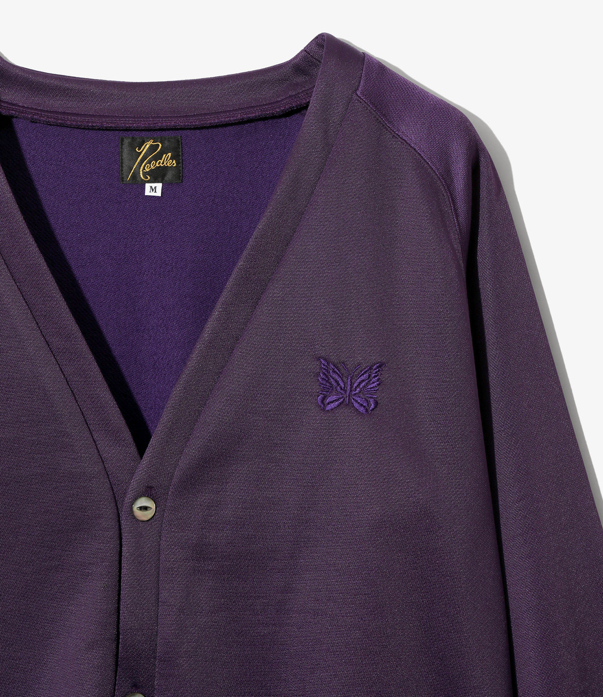 V-Neck Cardigan - Purple - Bright Jersey | Needles SS26 
