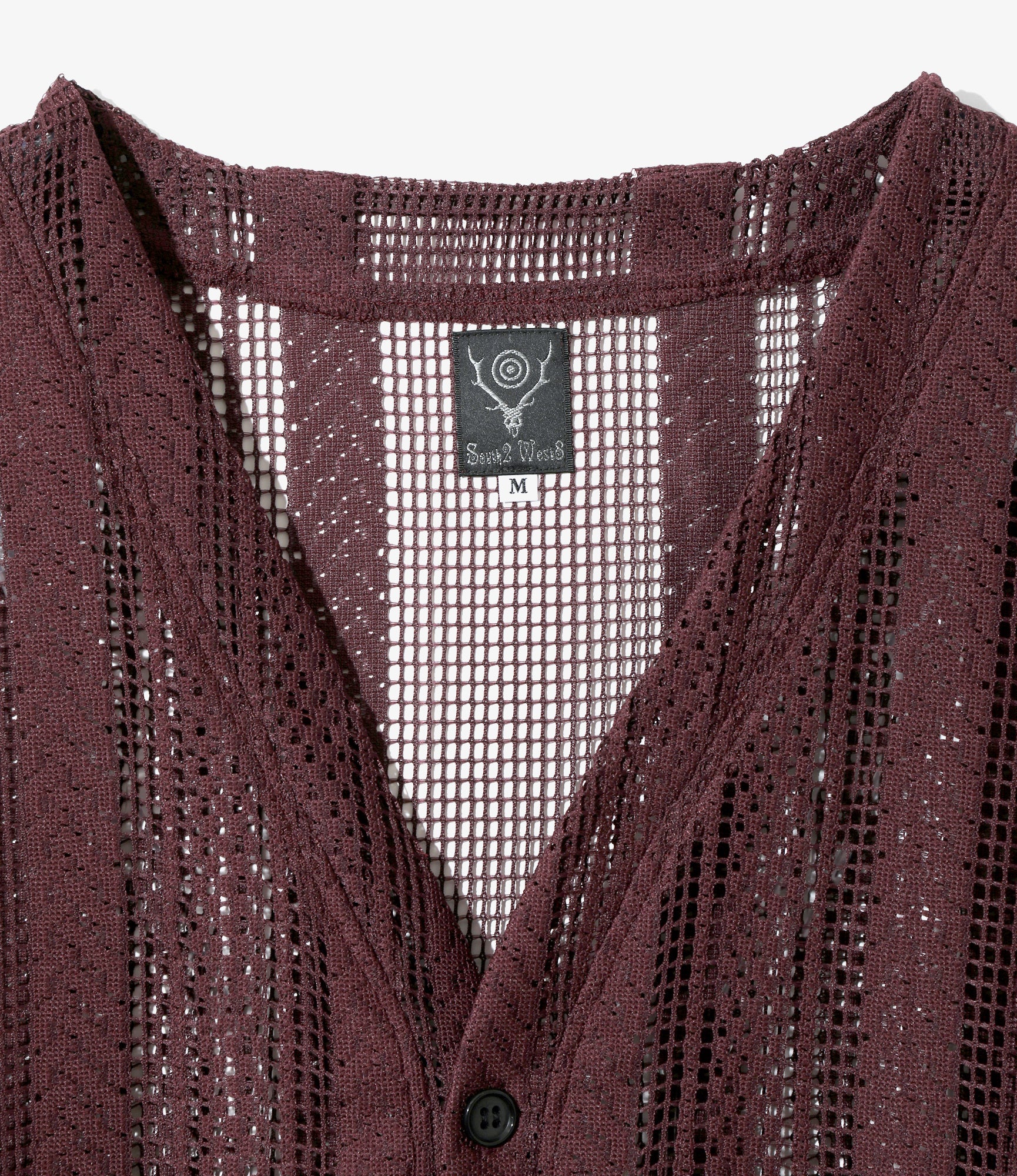 South2 West8 - Women's V-Neck Cardigan - Dk. Purple - Poly Lace Jq