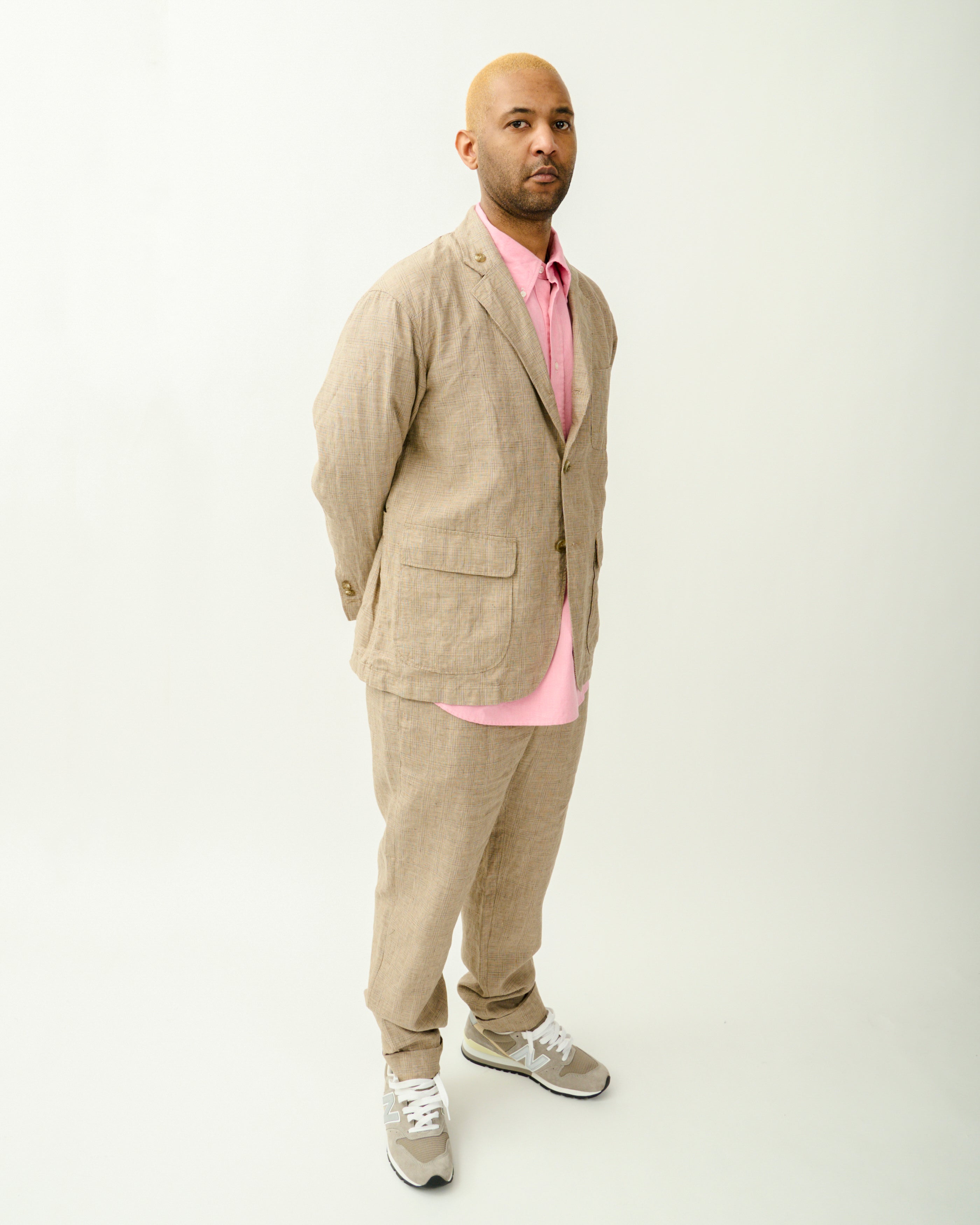 [FABRIC INSIGHT] BEIGE LINEN GLEN PLAID