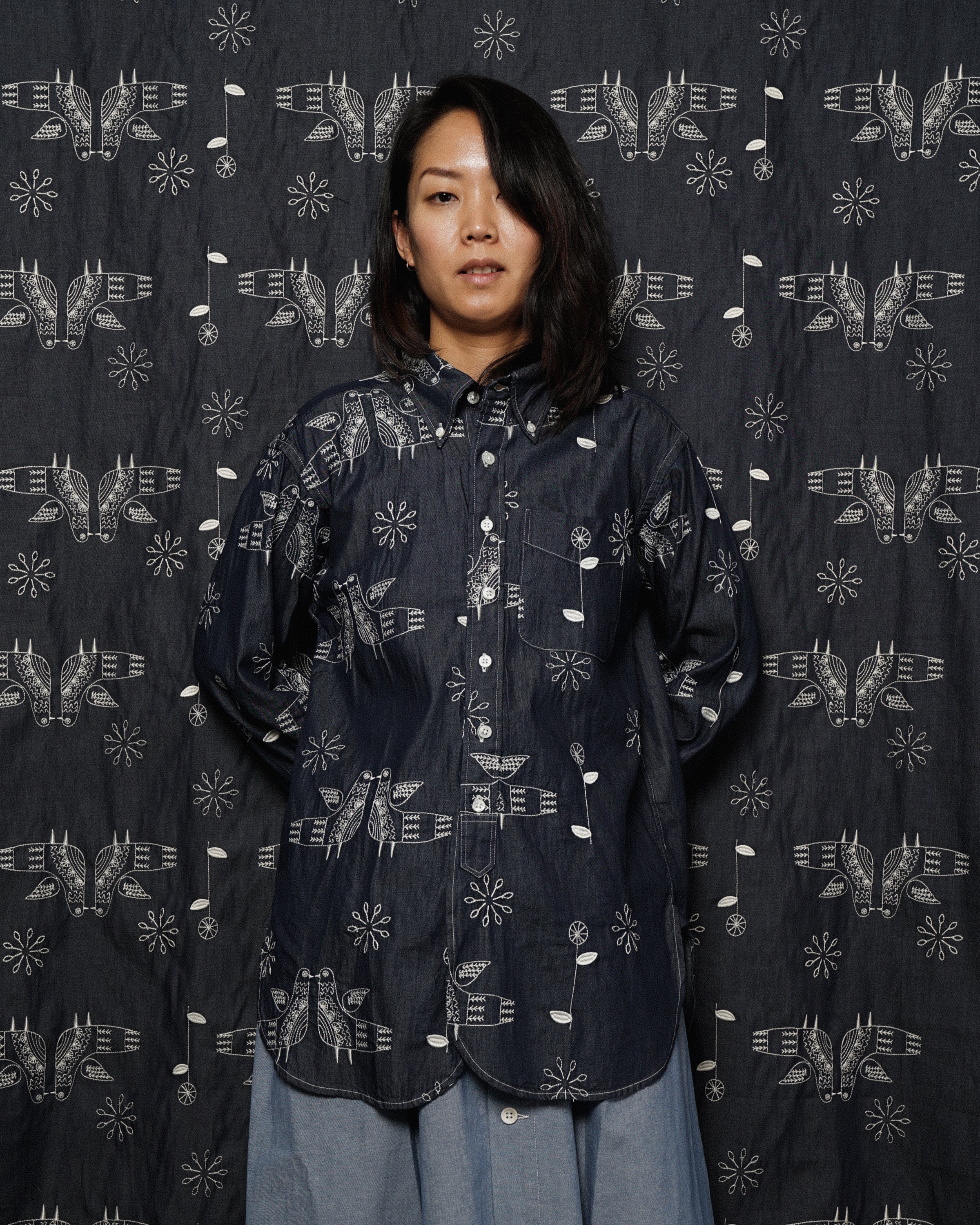 [FABRIC INSIGHT] Indigo Bird Embroidery Denim