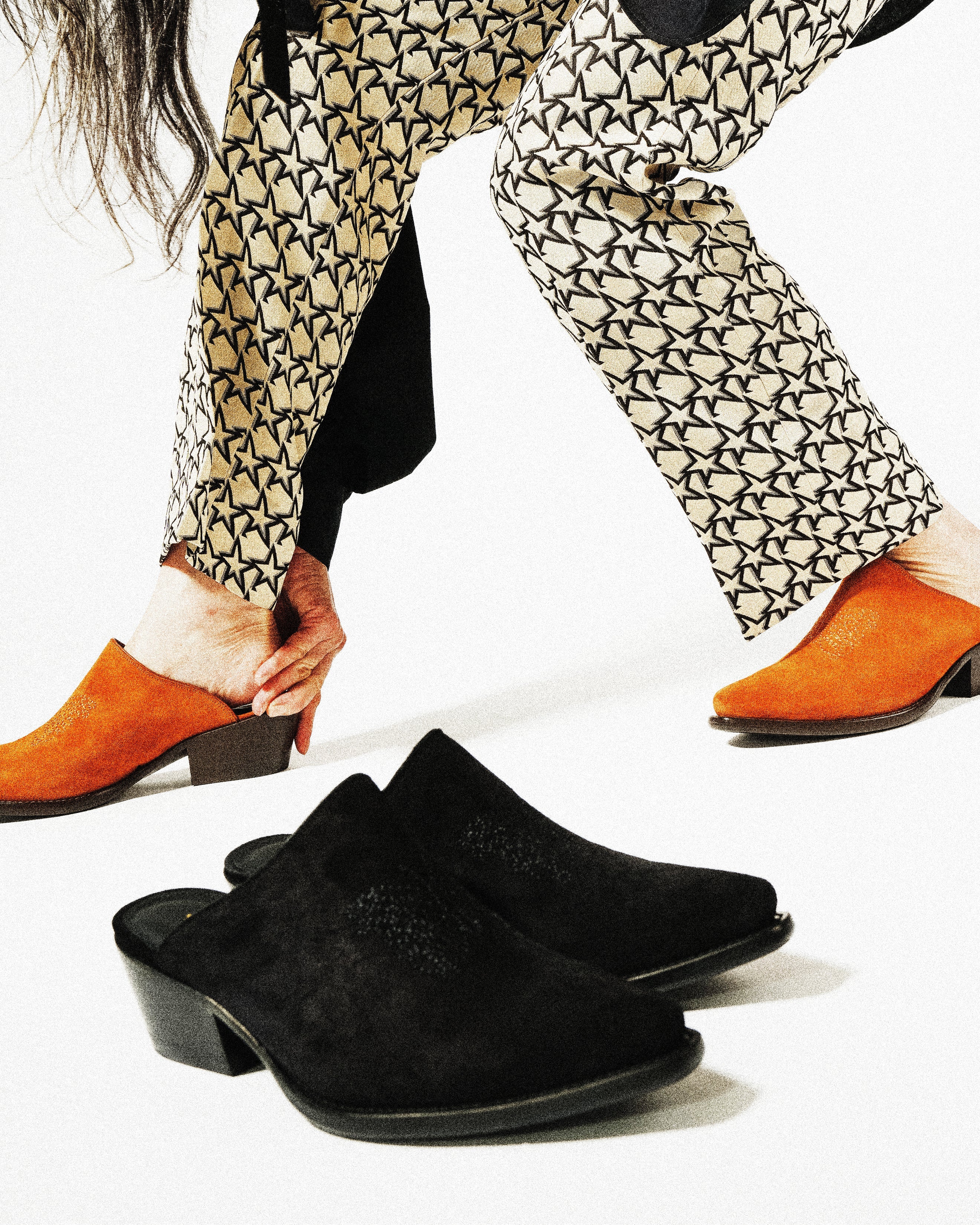 Heeled Papillon Stitched Mule & Heeled Papillon Stitched Cowboy Shoe