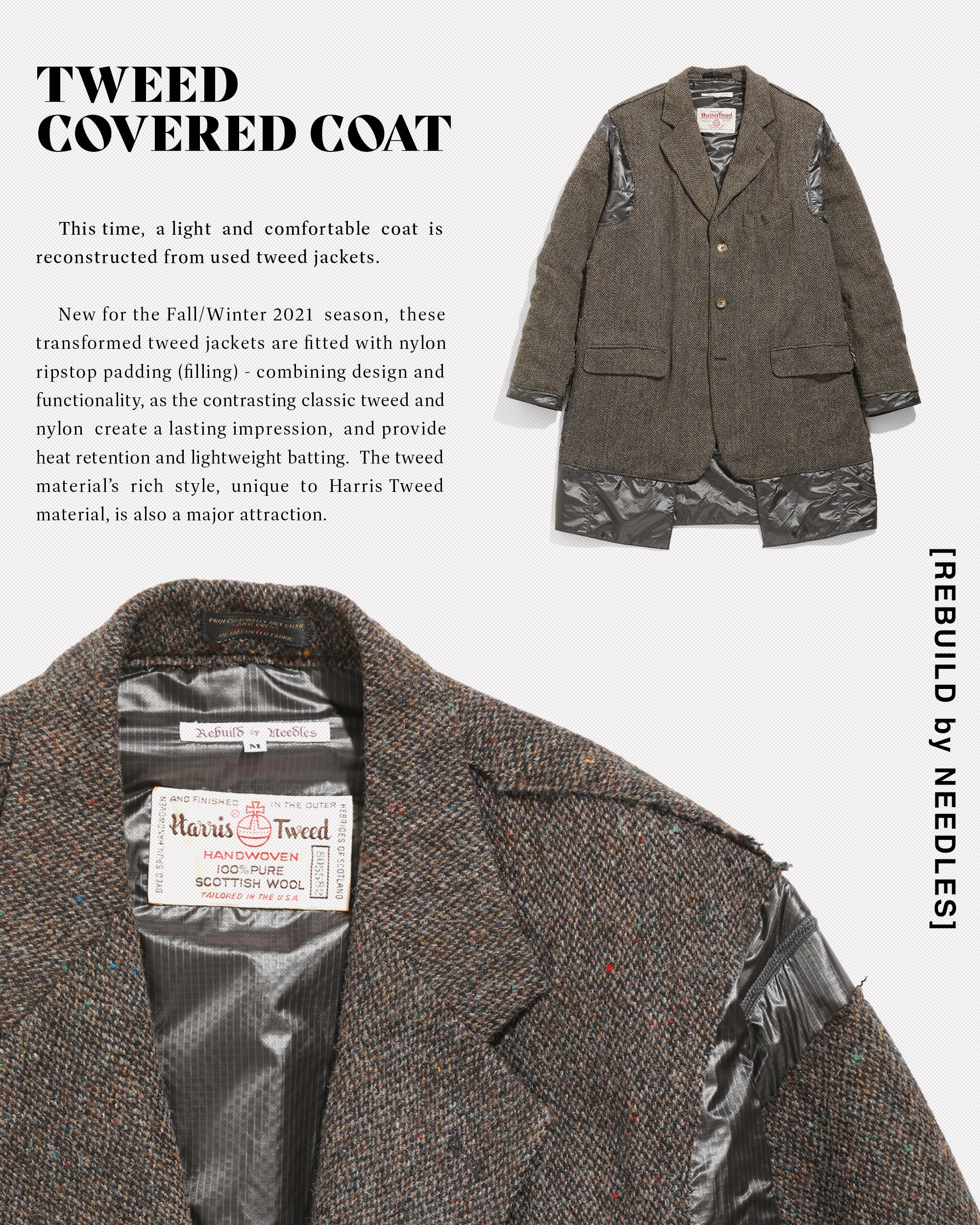 [REBUILD BY NEEDLES] TWEED COVERED COAT