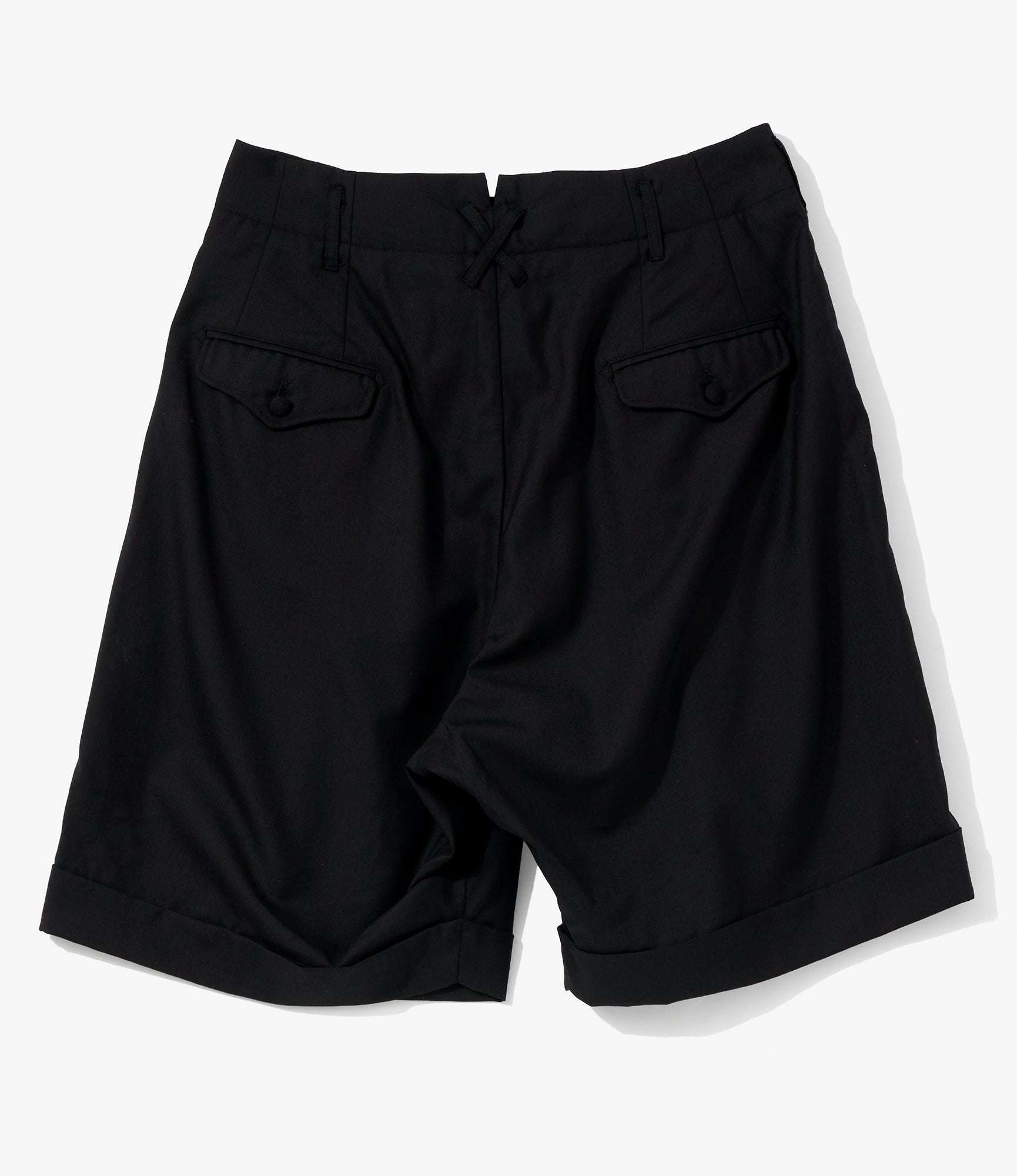 Bontan Shorts for NNY + Blue in Green - Black Tropical Wool