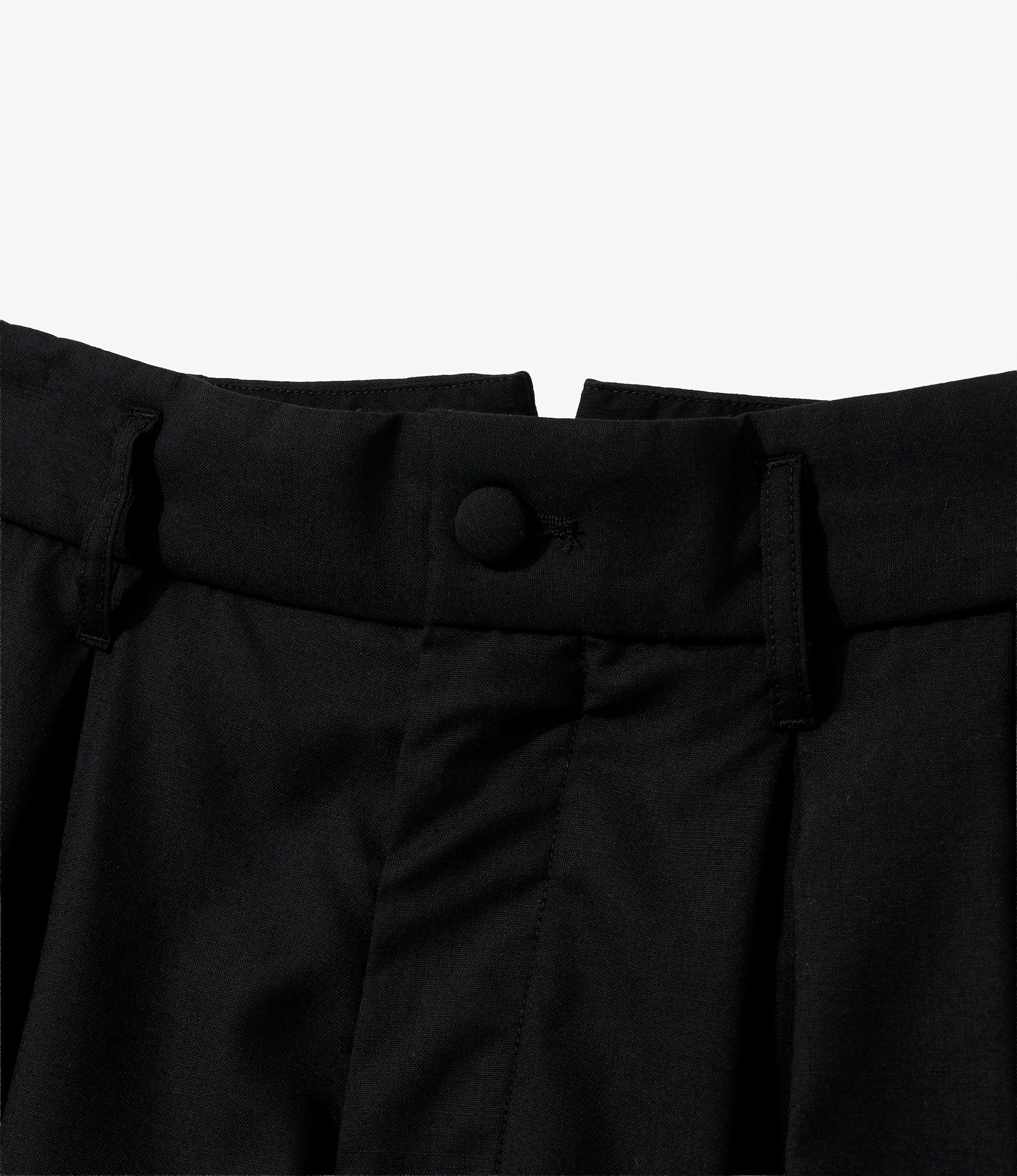 Bontan Shorts for NNY + Blue in Green - Black Tropical Wool