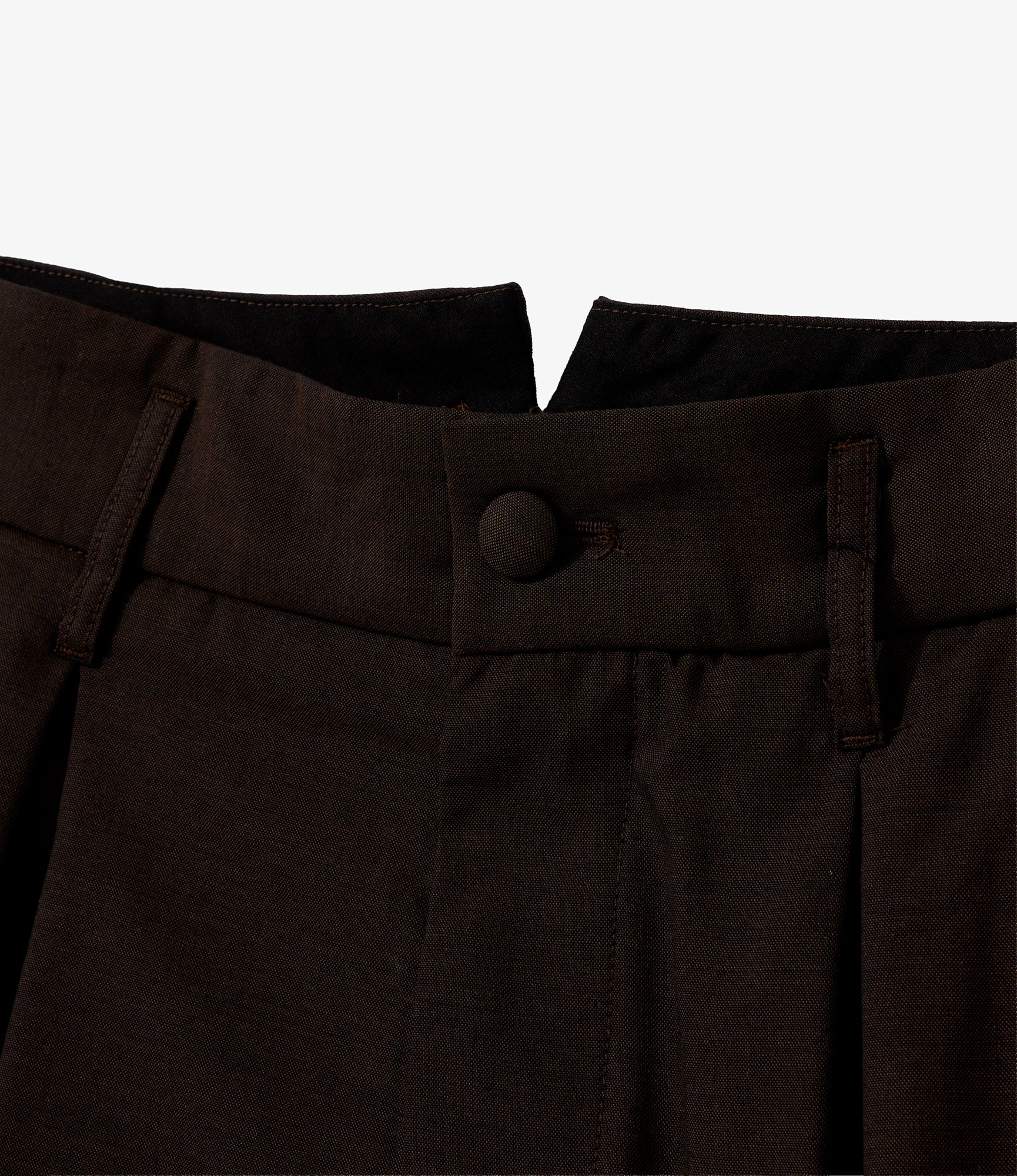 Bontan Shorts for NNY + Blue in Green - Dk. Brown Tropical Wool