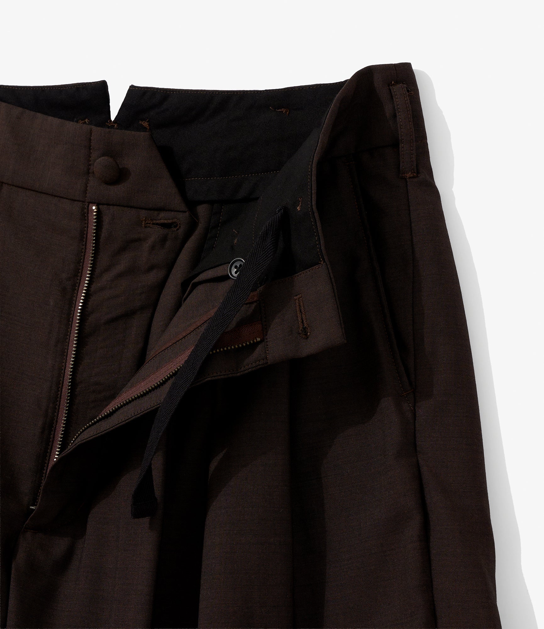 Bontan Shorts for NNY + Blue in Green - Dk. Brown Tropical Wool