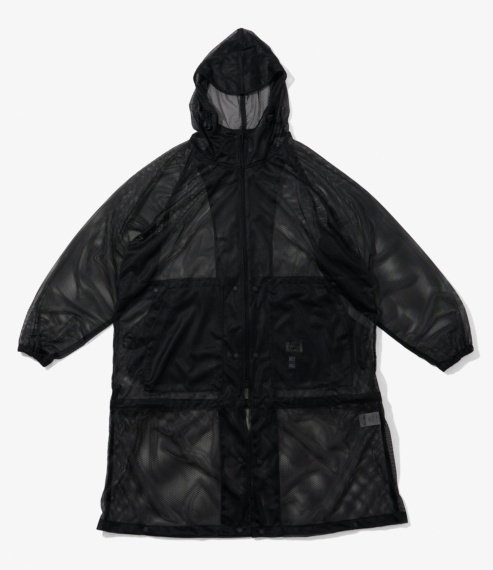 Mesh Parka for NNY x Blue in Green - Black Polyester Mesh