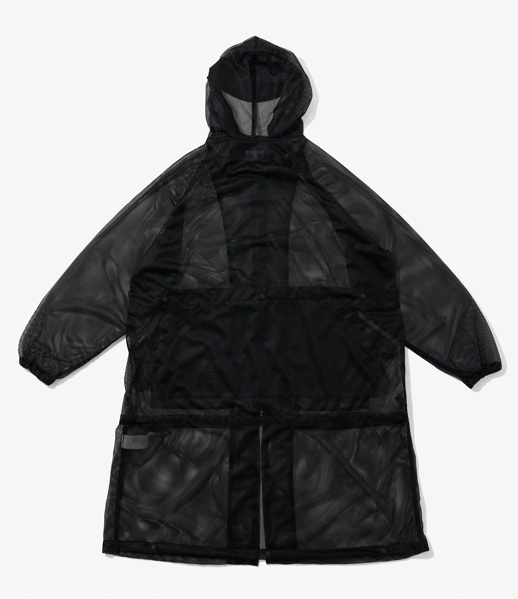 Mesh Parka for NNY x Blue in Green - Black Polyester Mesh