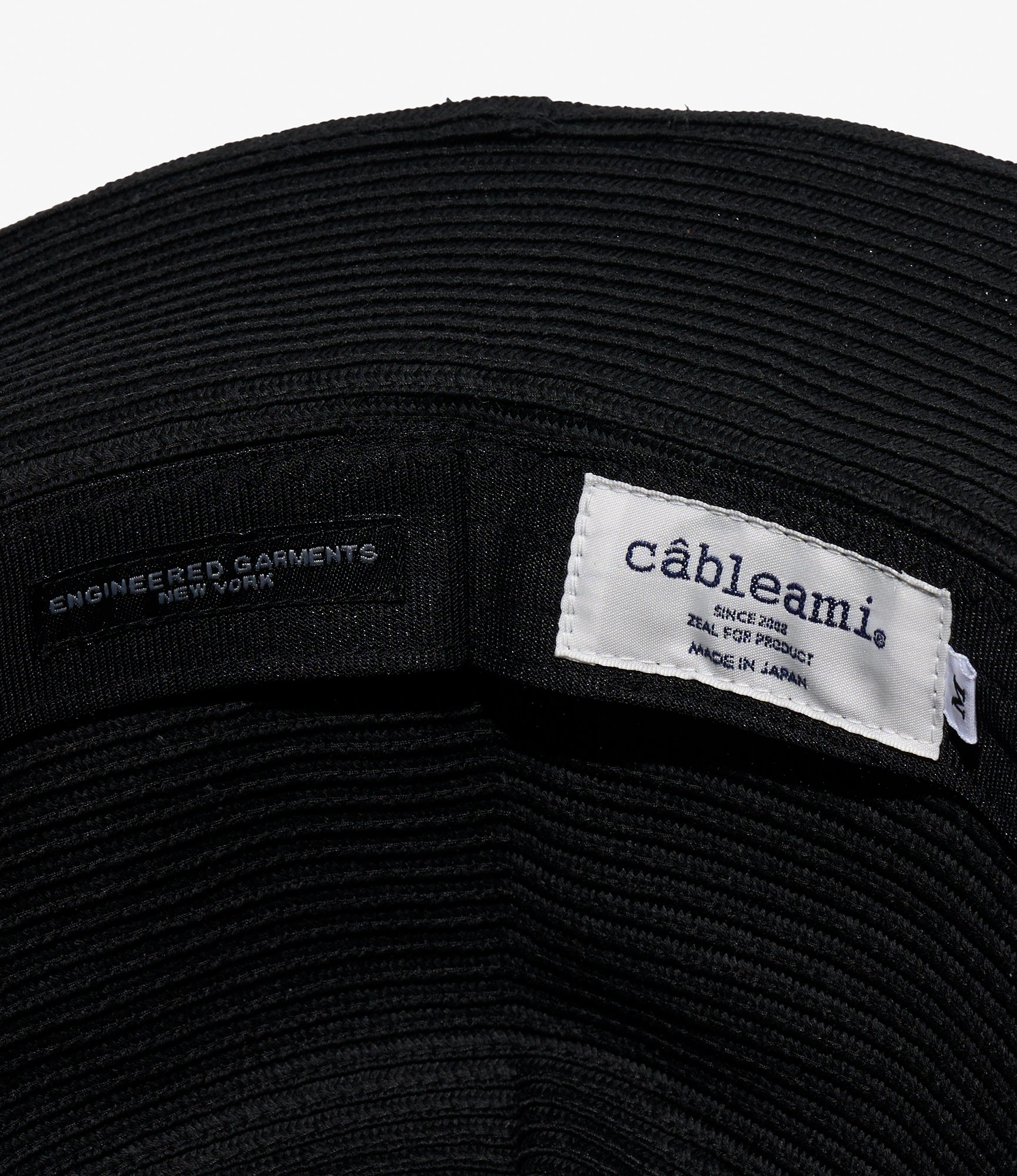 Engineered Garments x Cableami - Packable Colonial Hat - Black