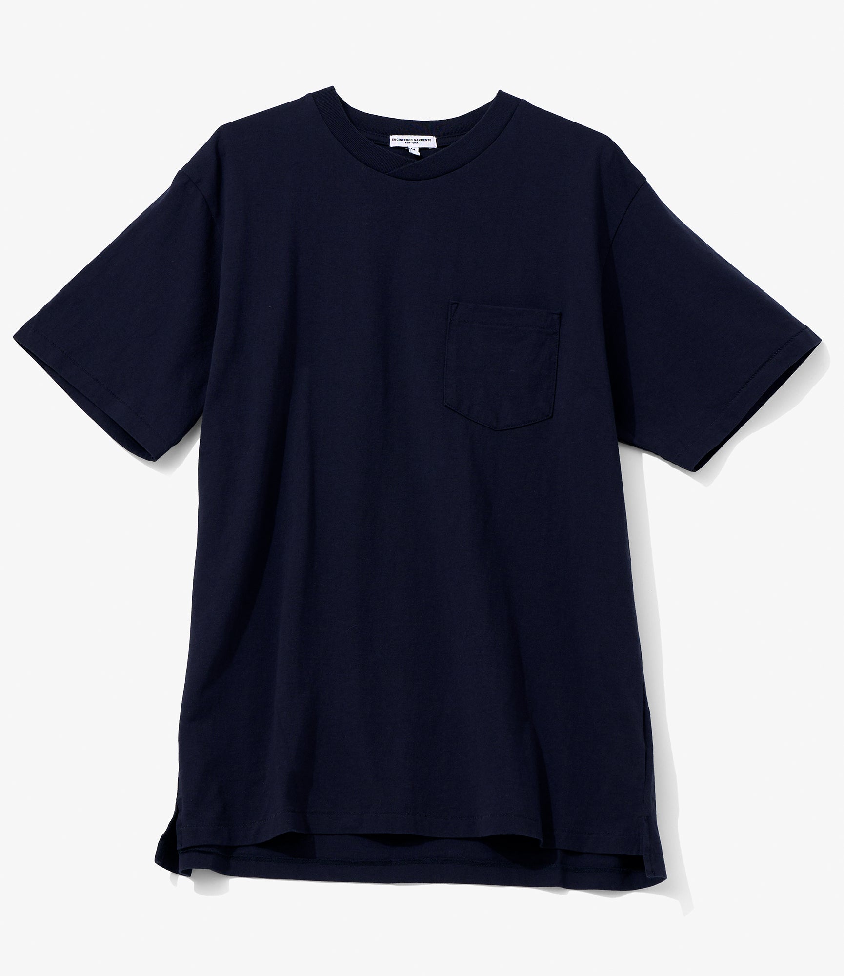 Plain Cross Crew Neck T-Shirt - Navy
