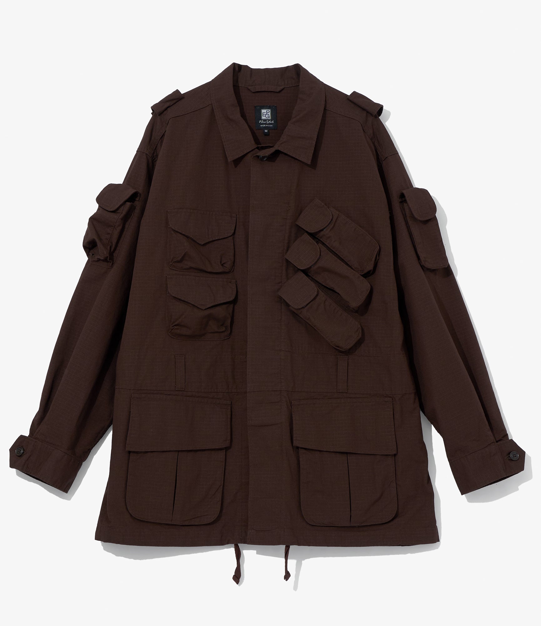 EGxBeams+ | Pradio Jacket | Brown Cotton Ripstop
