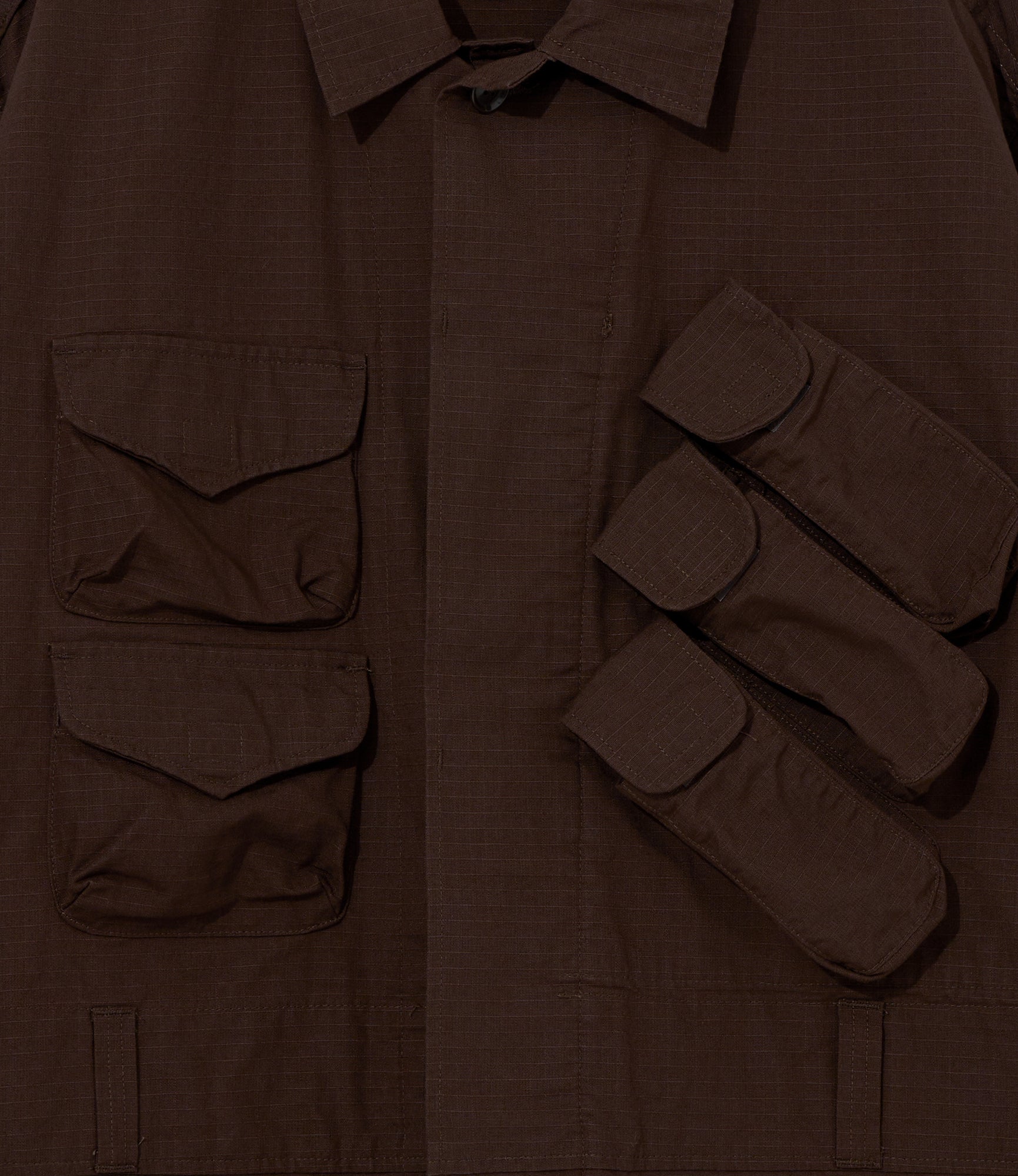 EGxBeams+ | Pradio Jacket | Brown Cotton Ripstop