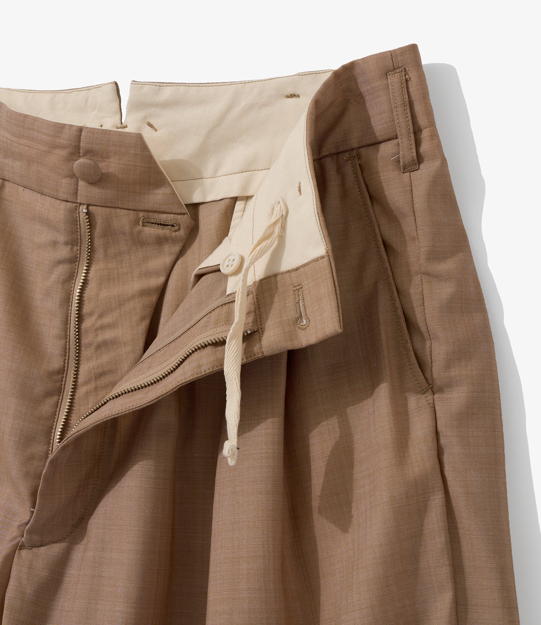 Bontan Shorts for NNY + Blue in Green - Khaki Tropical Wool