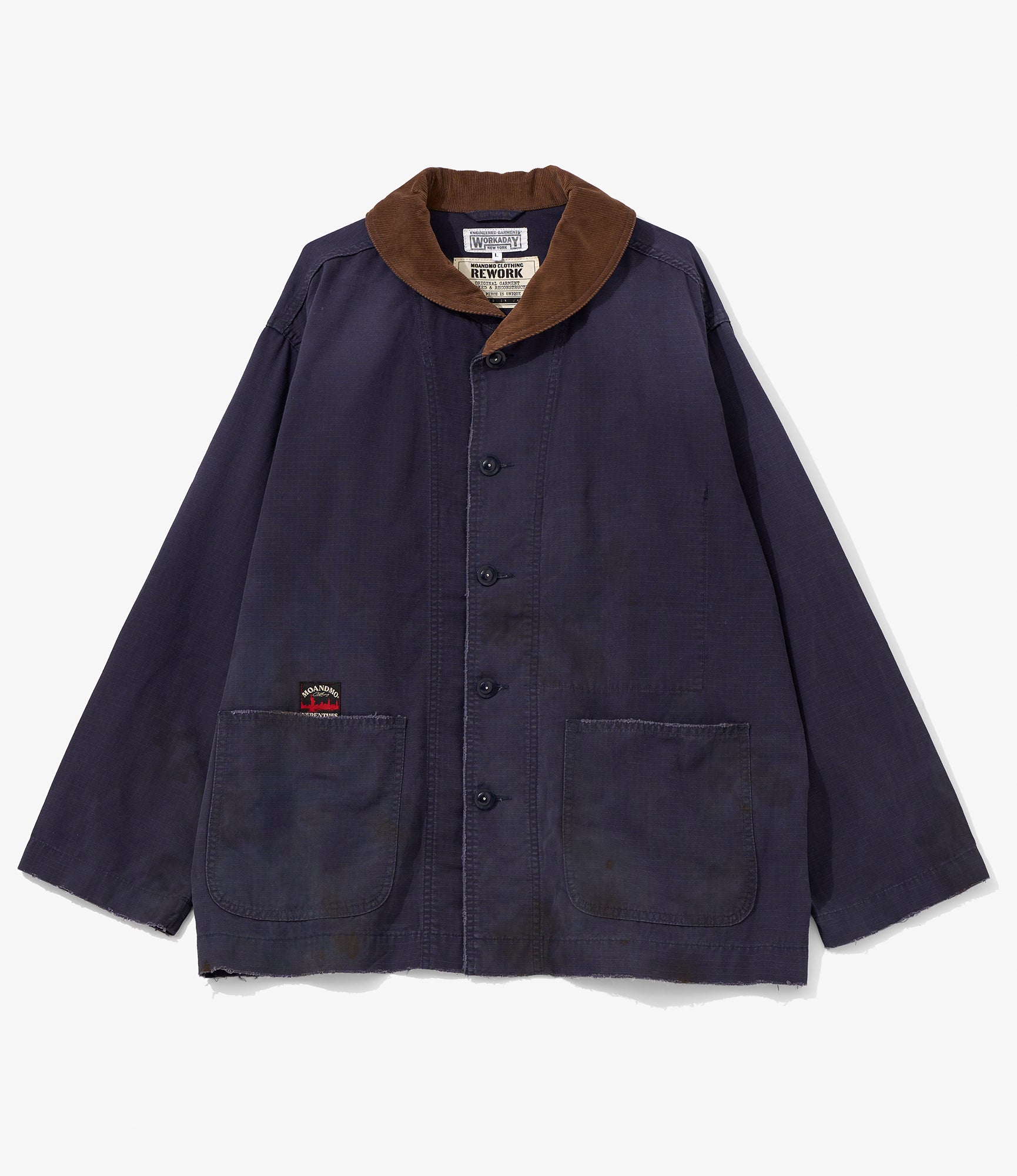 Workaday x MOANDMO - Shawl Collar Jacket :Rework - Navy Ripstop