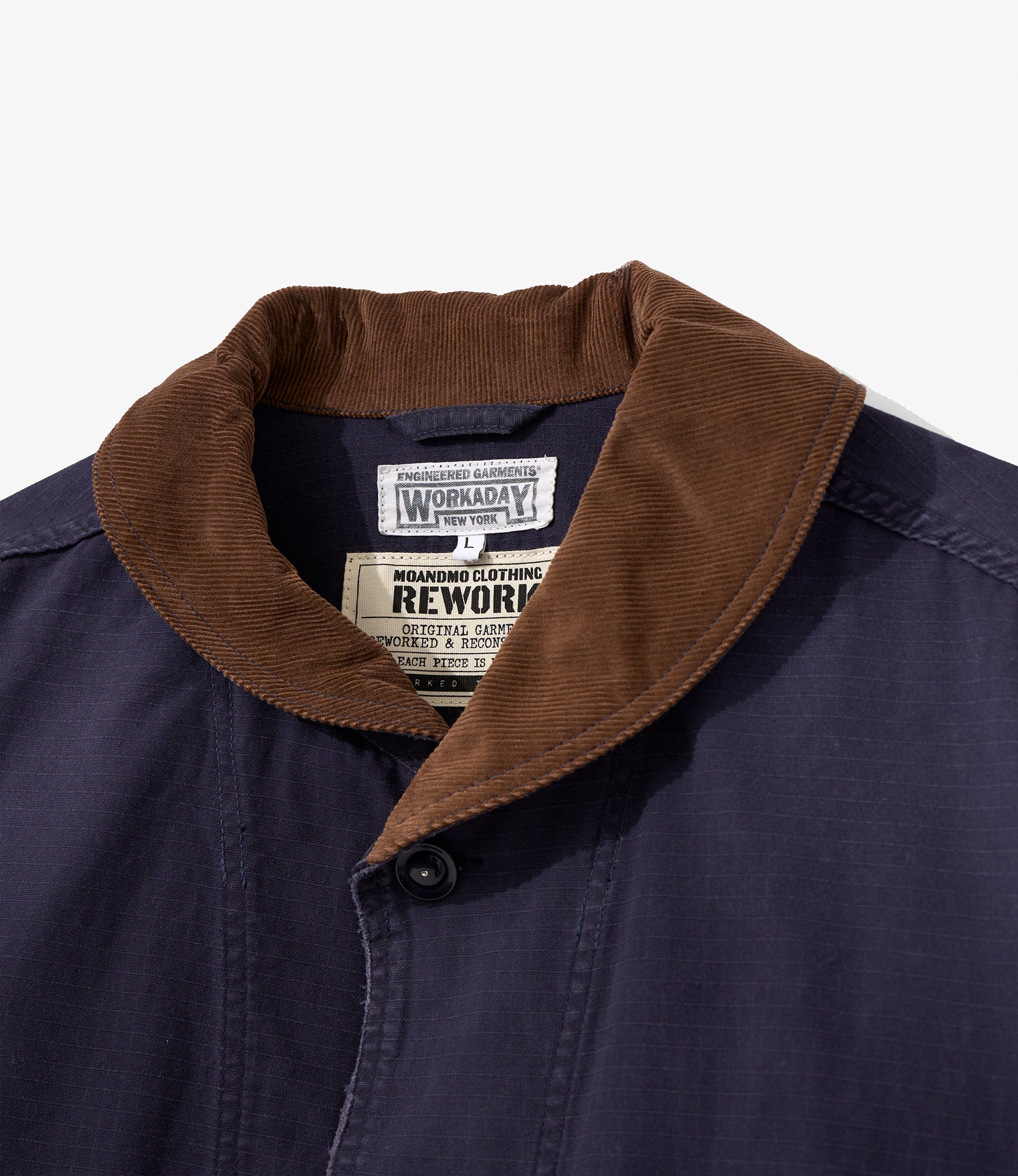 Workaday x MOANDMO - Shawl Collar Jacket :Rework - Navy Ripstop