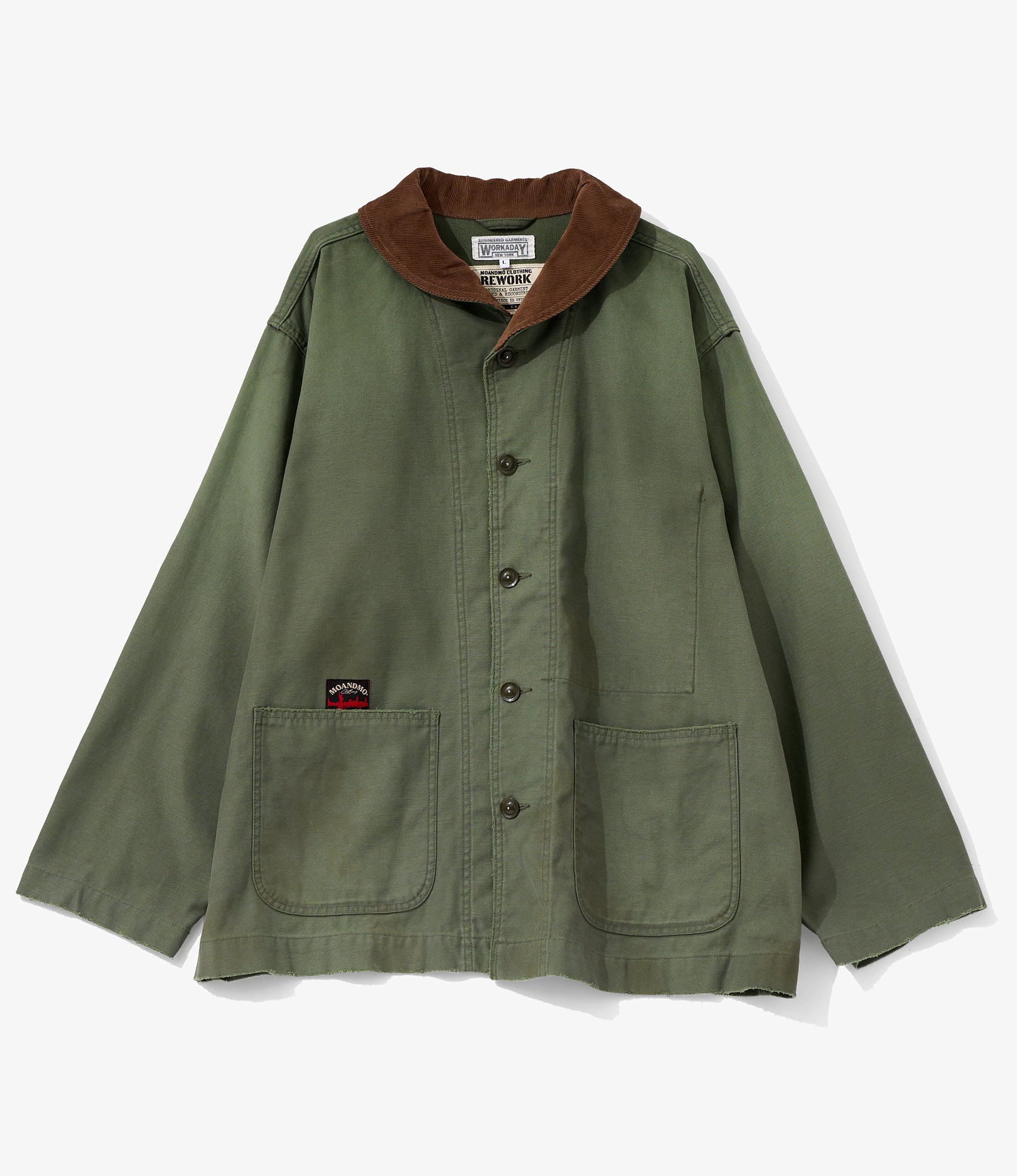 Workaday x MOANDMO - Shawl Collar Jacket :Rework - Olive Sateen