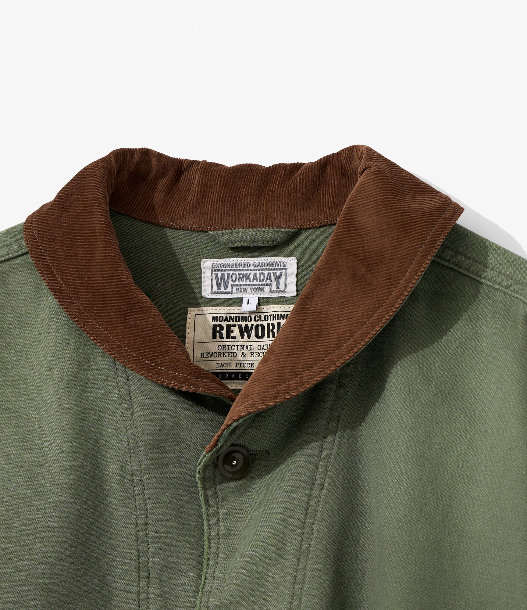 Workaday x MOANDMO - Shawl Collar Jacket :Rework - Olive Sateen