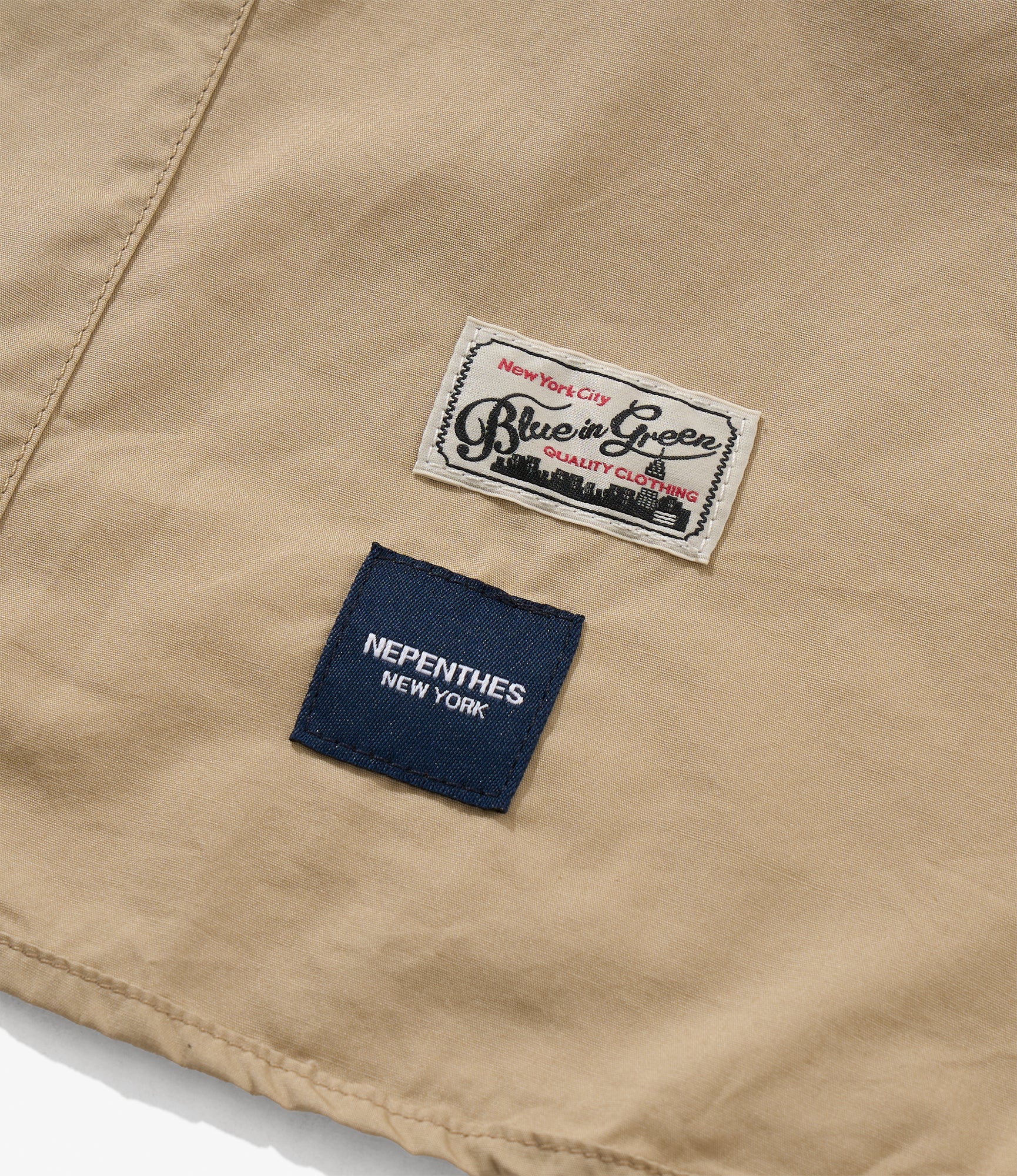 S/S Cargo Shirt for NNY x Blue in Green - Khaki Superfine Poplin