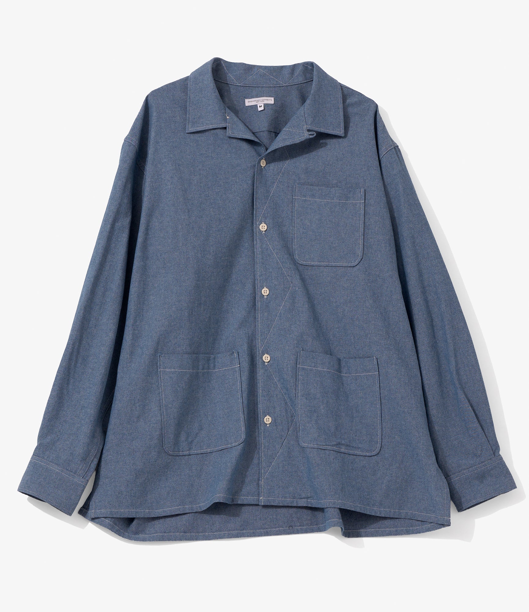 Classic Over Shirt for NNY + Blue in Green - Light Blue 4.5oz Cotton Chambray