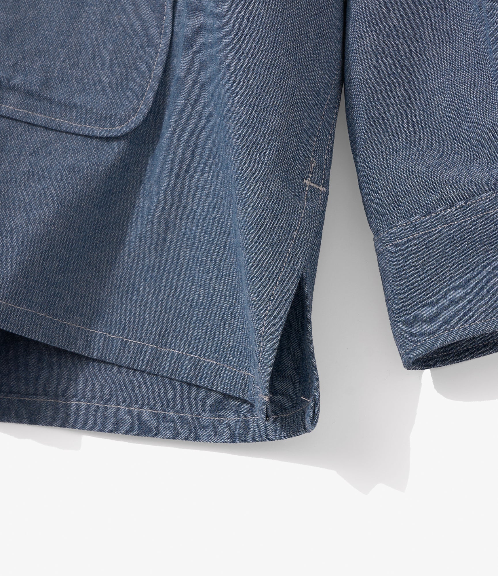 Classic Over Shirt for NNY + Blue in Green - Light Blue 4.5oz Cotton Chambray