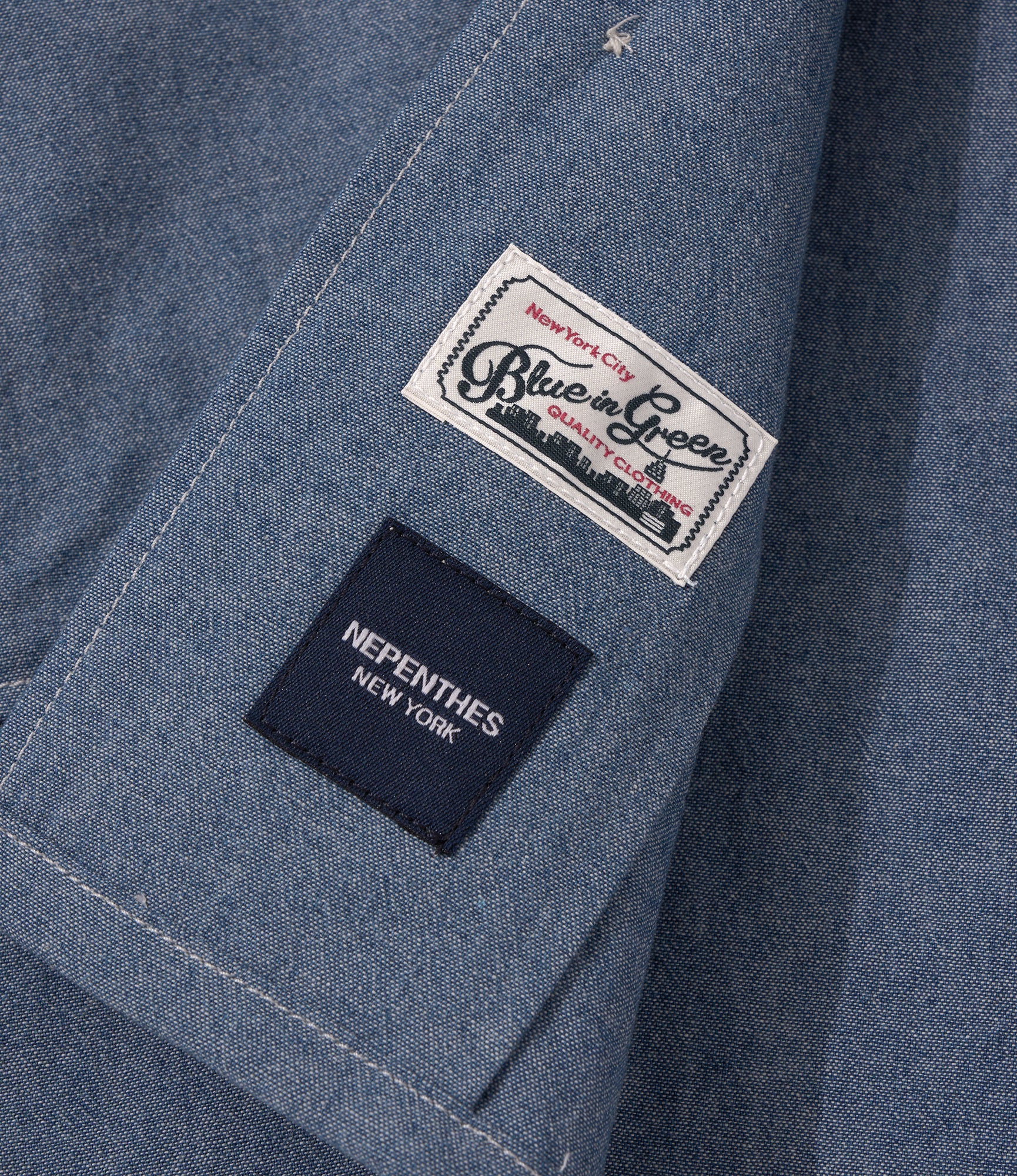 Classic Over Shirt for NNY + Blue in Green - Light Blue 4.5oz Cotton Chambray