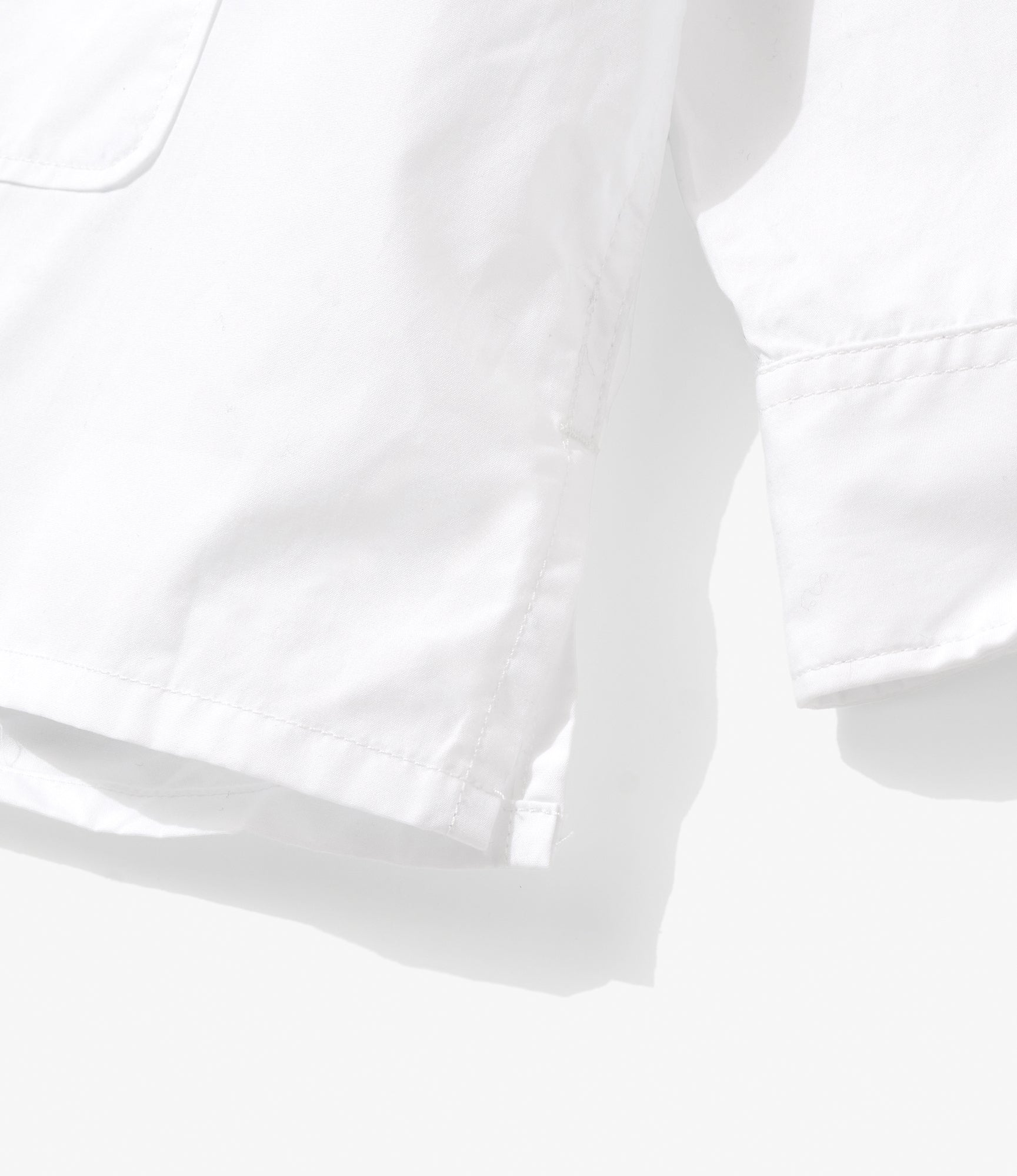 Classic Over Shirt for NNY + Blue in Green - White 100's Broadcloth