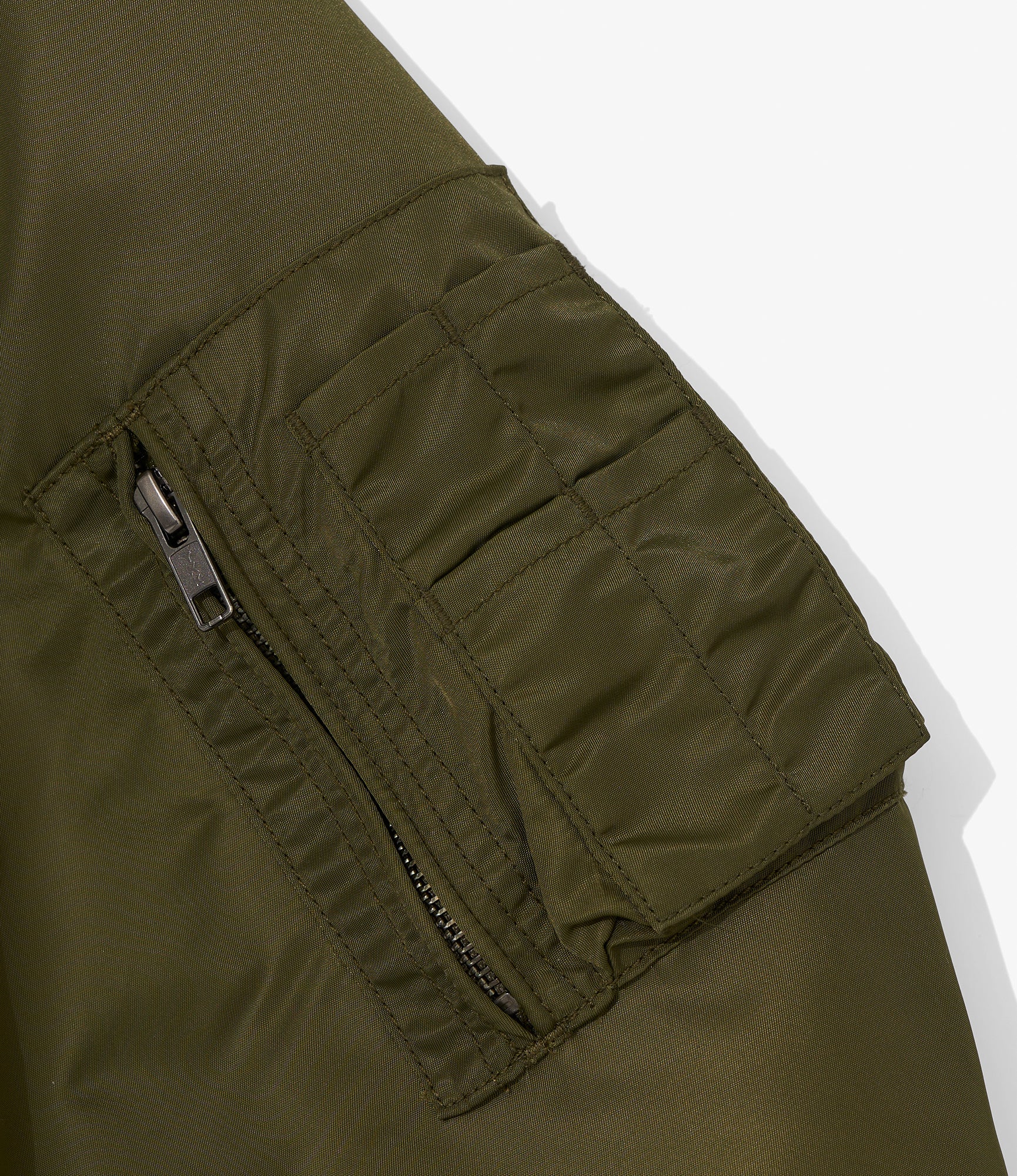 Engineered Garments for Pilgrim - Flight Jacket - Olive Flight Satin Nylon
