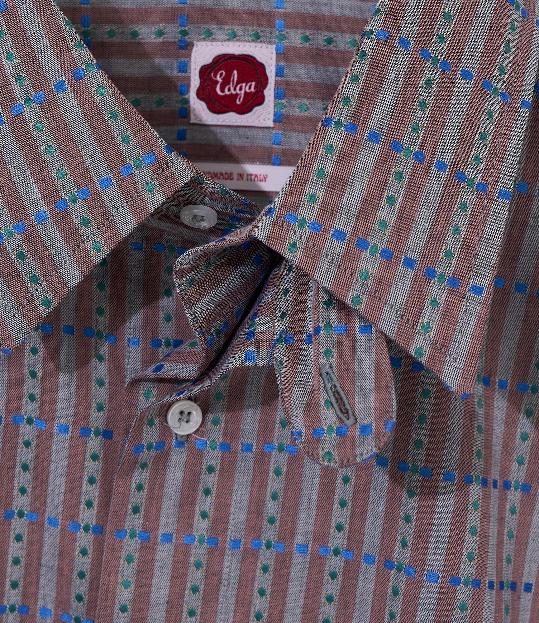 Camicie Doppio - Charcoal - Embroidered Stripe