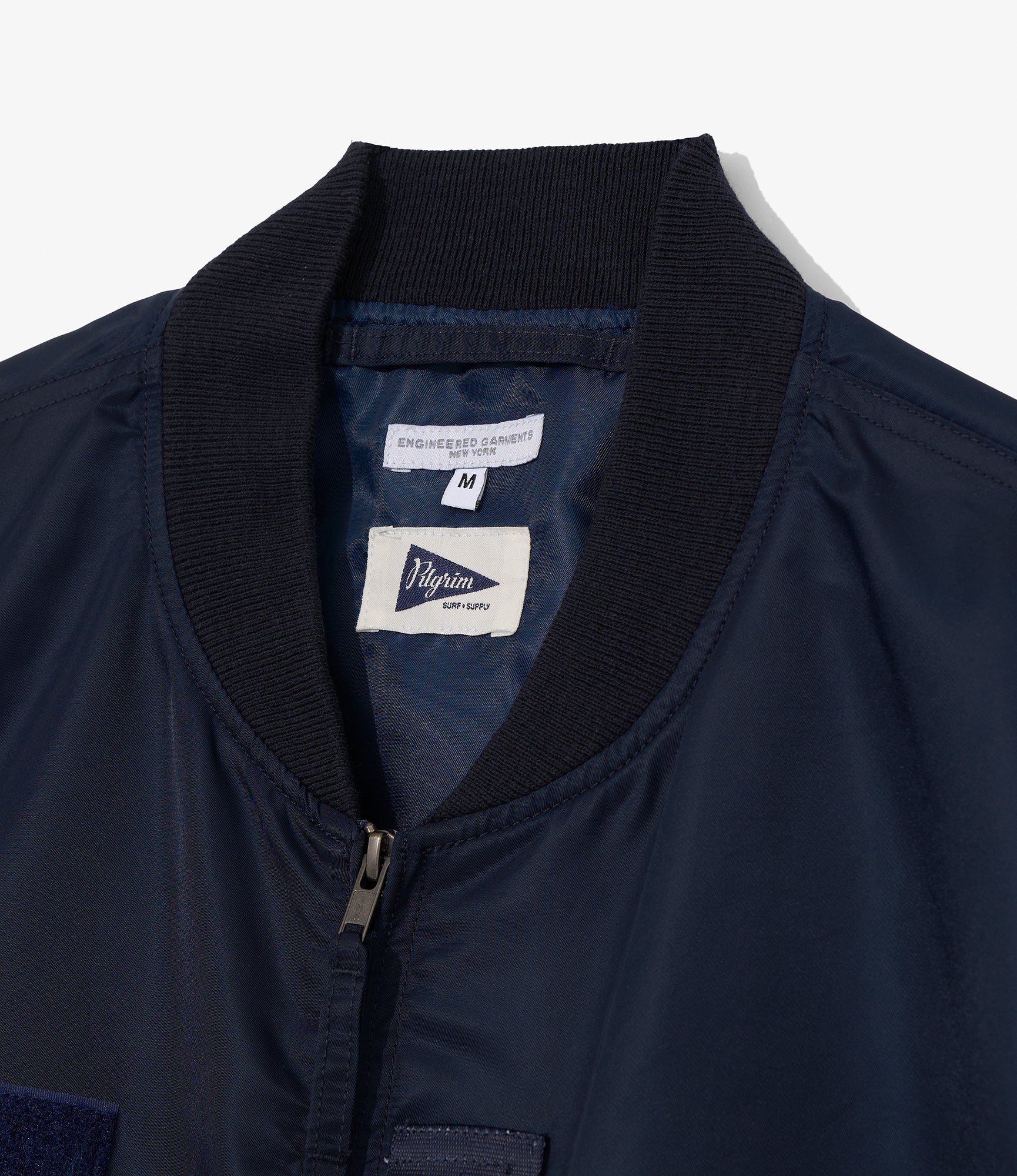 Engineered Garments for Pilgrim - Flight Jacket - Navy Flight Satin Nylon