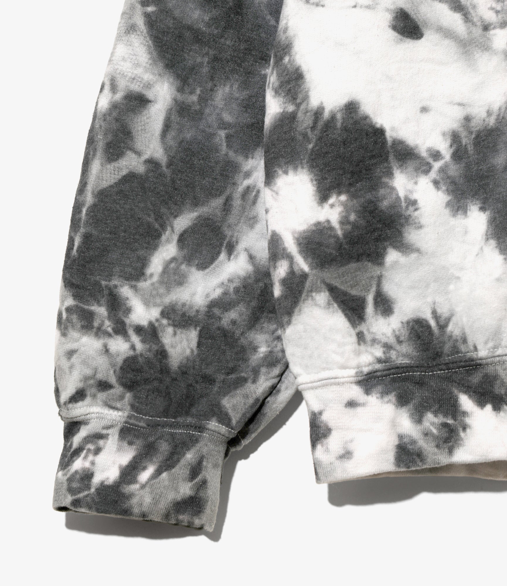 Needles x Sasquatch - Slowgun Sweat Shirt - White x Black - Peace to World / Tie Dye A