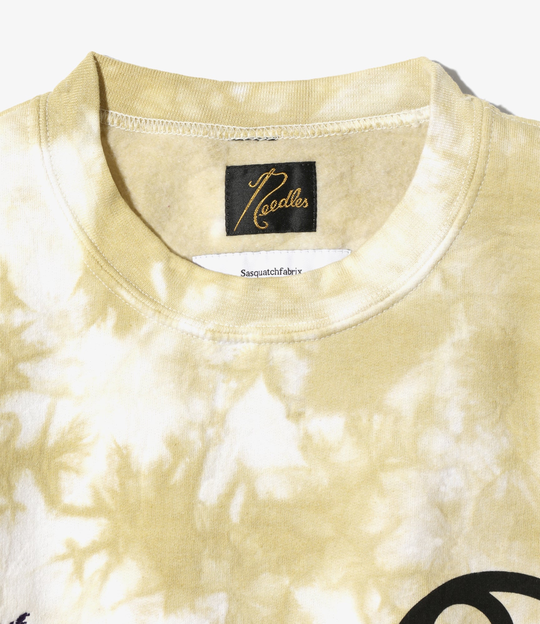 Needles x Sasquatchfabrix - Slowgun Sweat Shirt - White x Beige- Peace to World / Tie Dye A