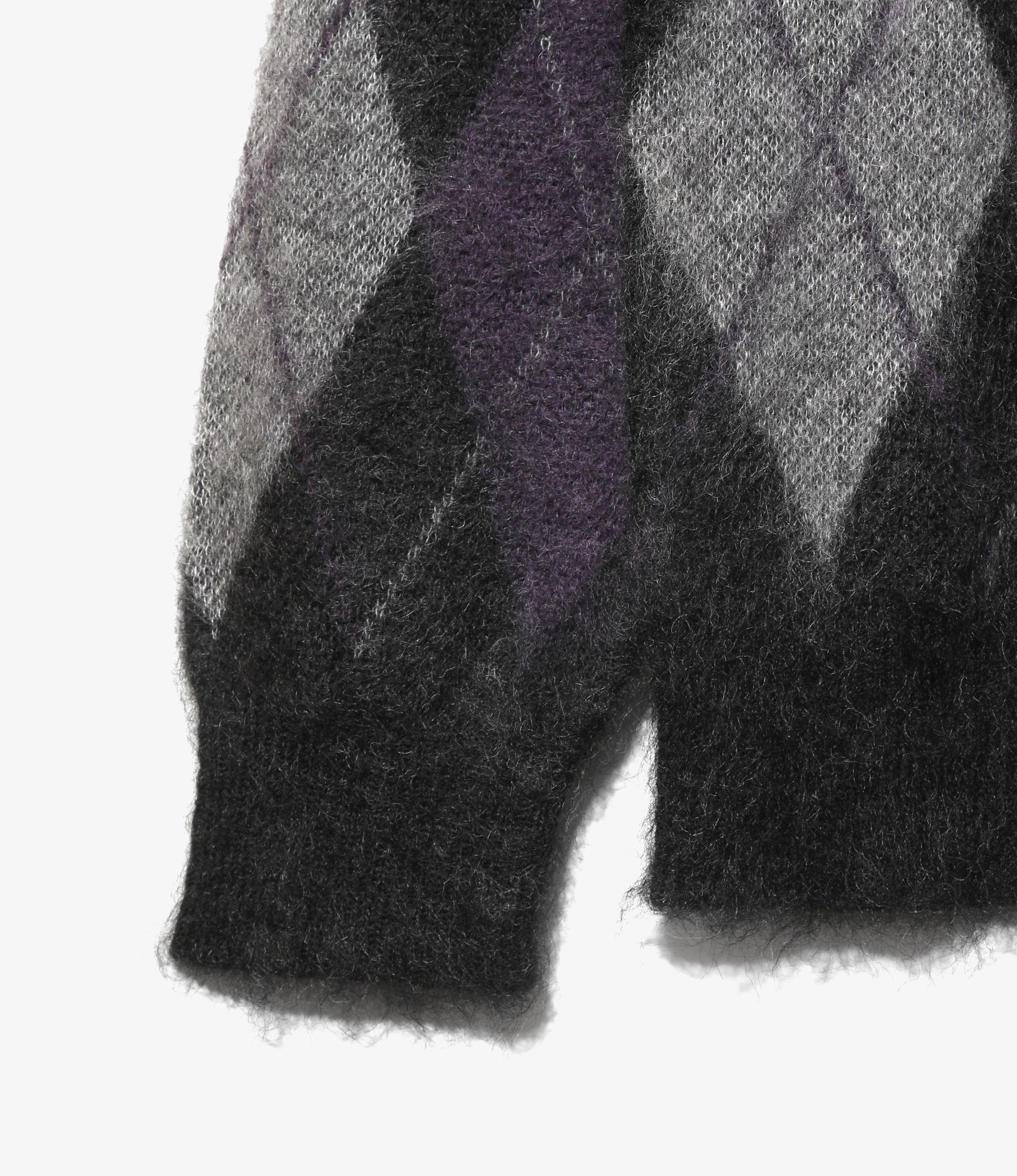 Needles x Brooks Brothers Mohair V Neck Sweater - Black/Purple