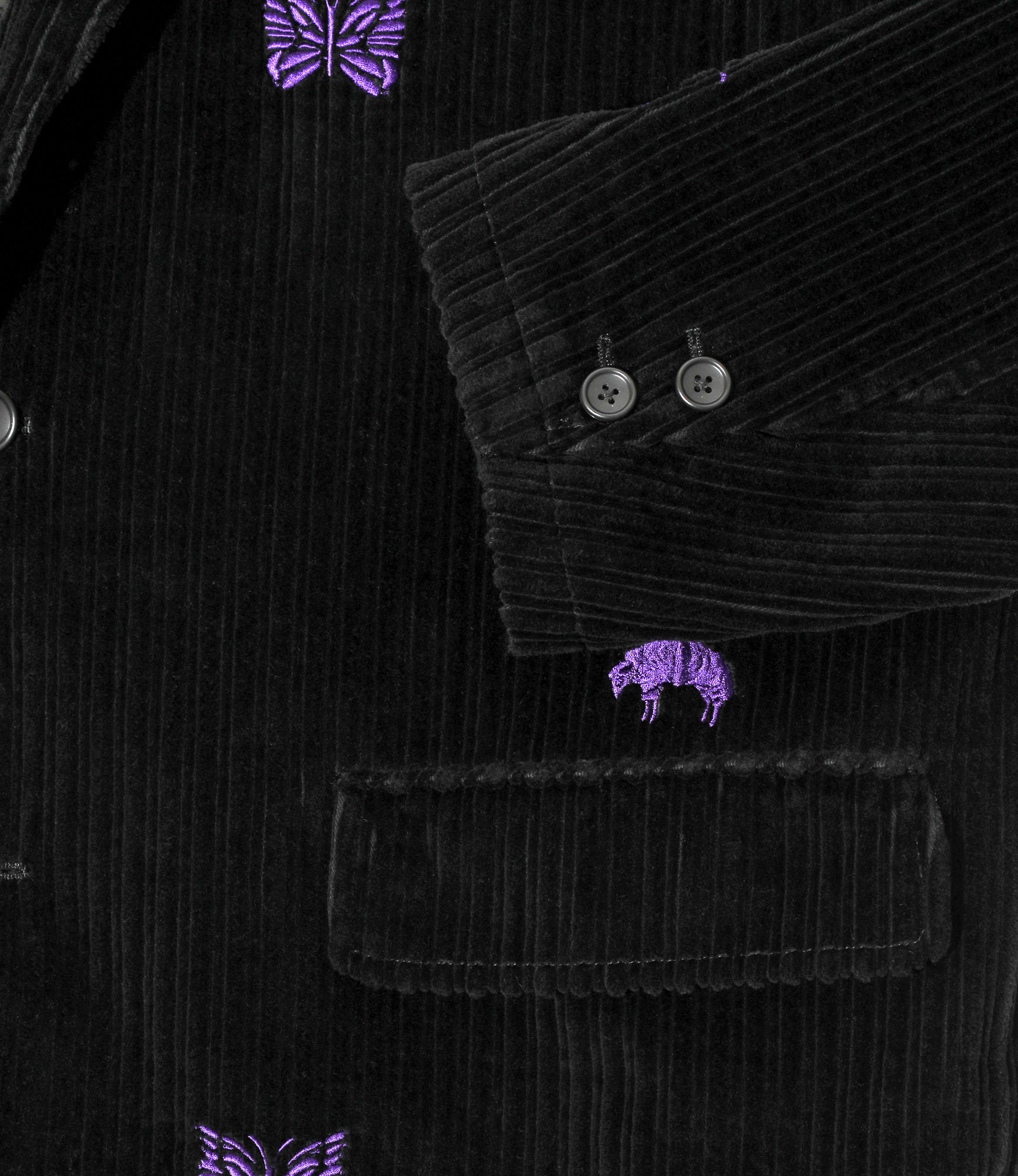 Needles x Brooks Brothers 3B Sack Jacket - Black - Emb. Corduroy
