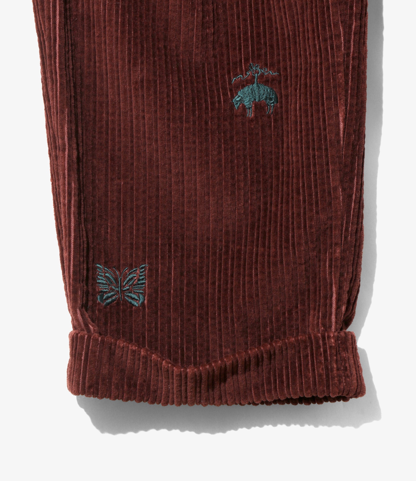 Needles x Brooks Brothers Wide Trousers - Bordeaux - Emb. Corduroy