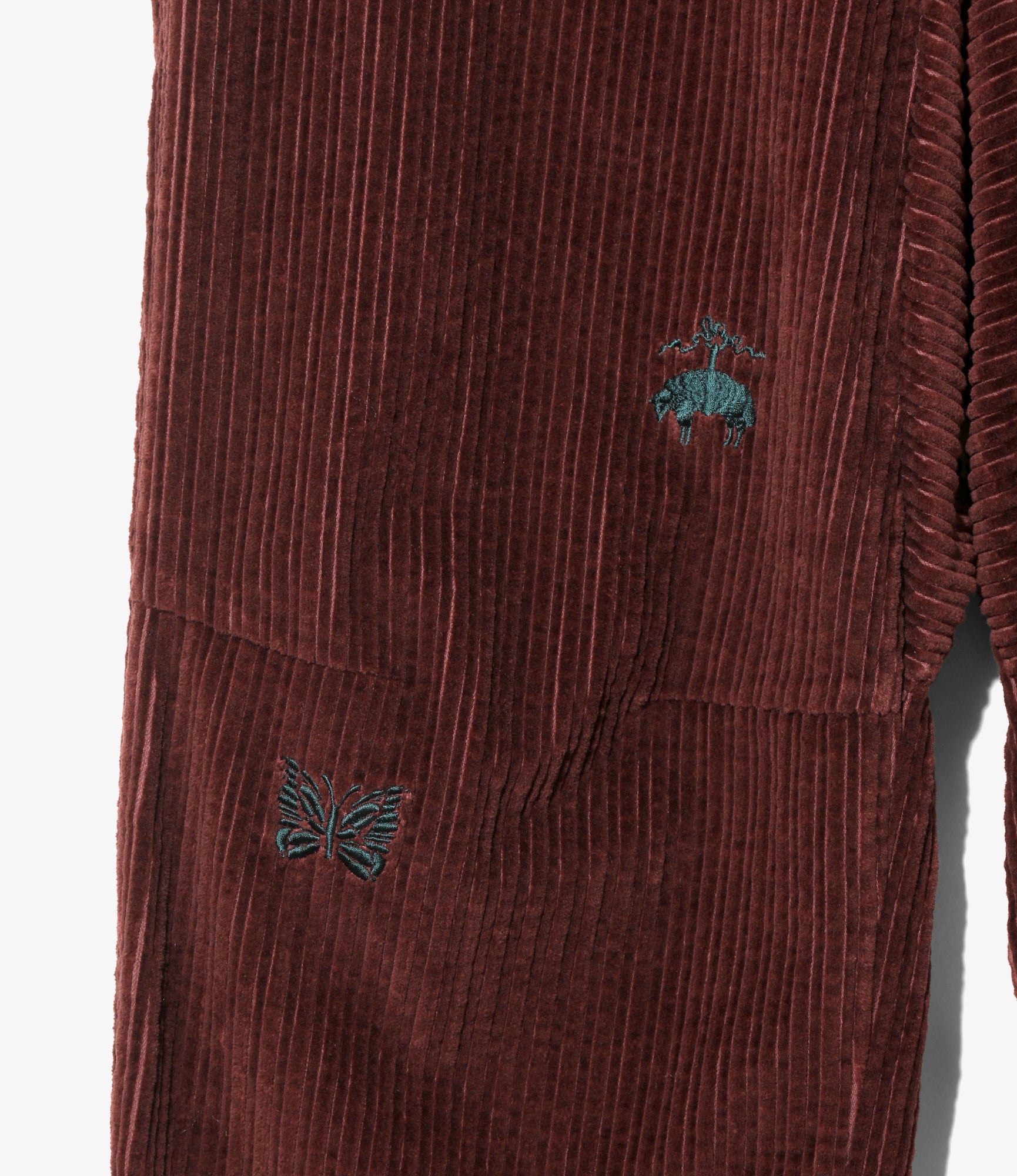 Needles x Brooks Brothers Wide Trousers - Bordeaux - Emb. Corduroy