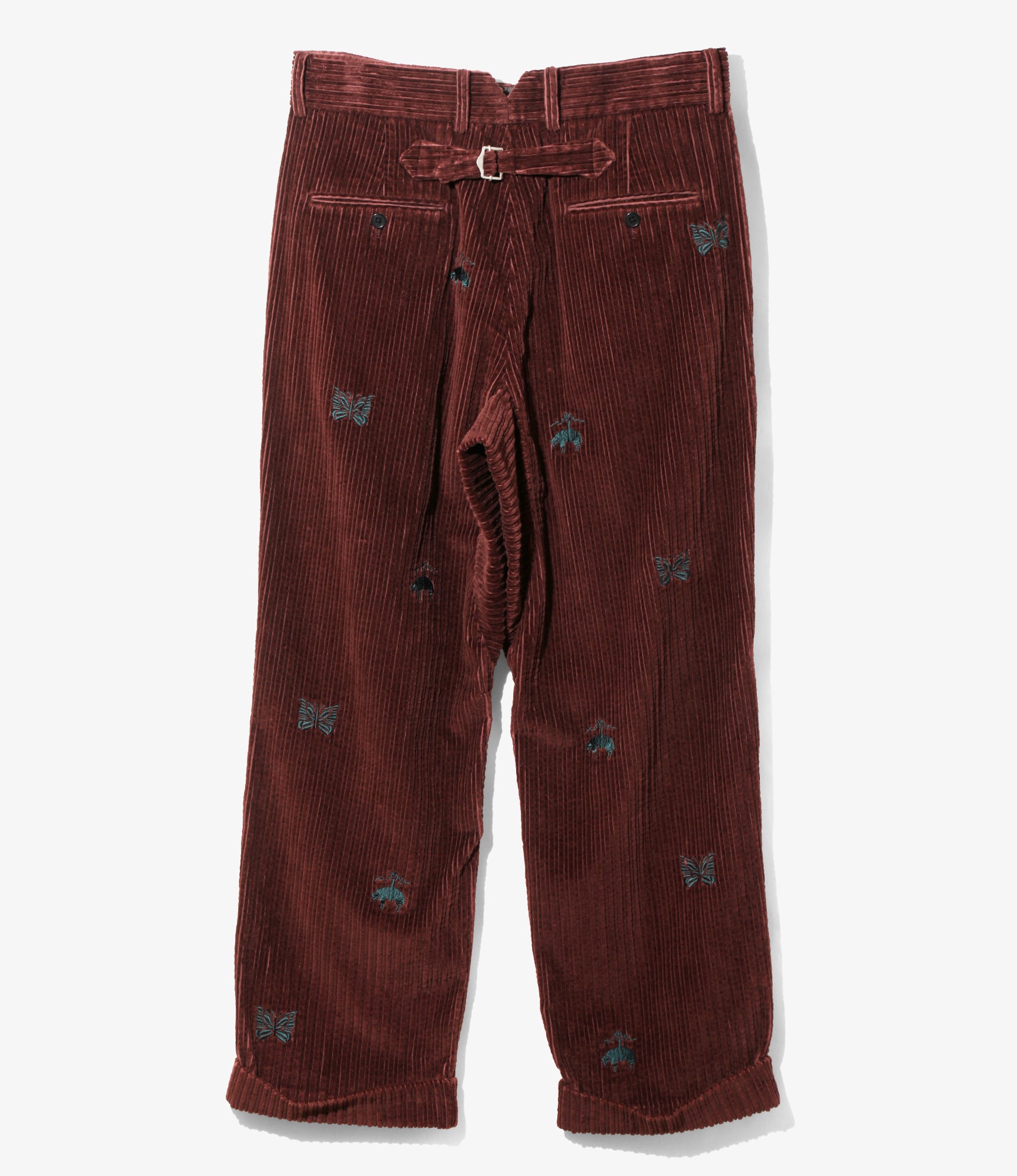Needles x Brooks Brothers Wide Trousers - Bordeaux - Emb. Corduroy