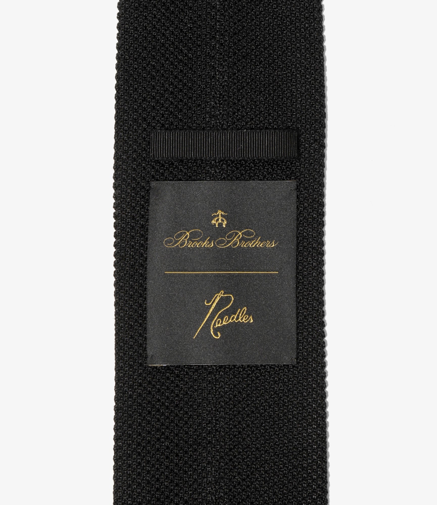 Needles x Brooks Brothers Emb. Silk Knit Tie - Black