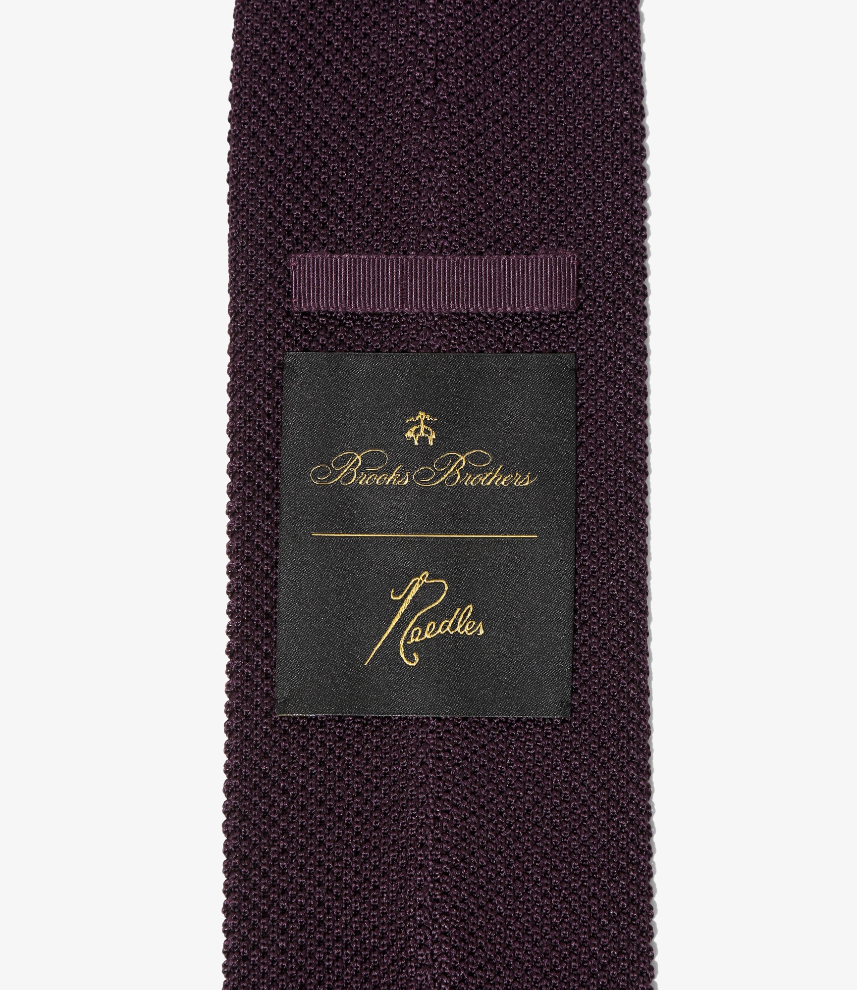 Needles x Brooks Brothers Emb. Silk Knit Tie - Purple