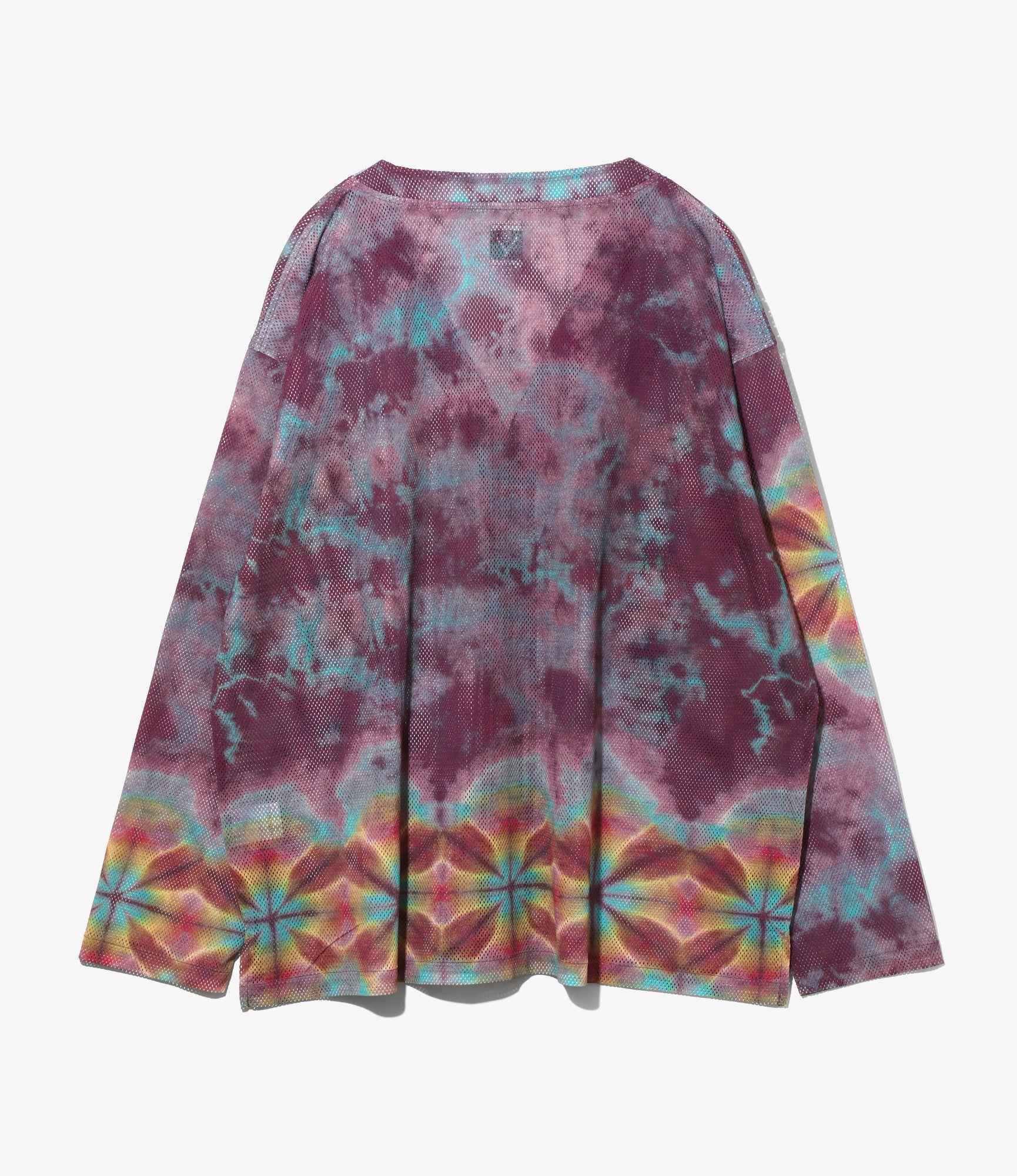 S.S. V Neck Cardigan - Purple - Knit Mesh / Tie dye