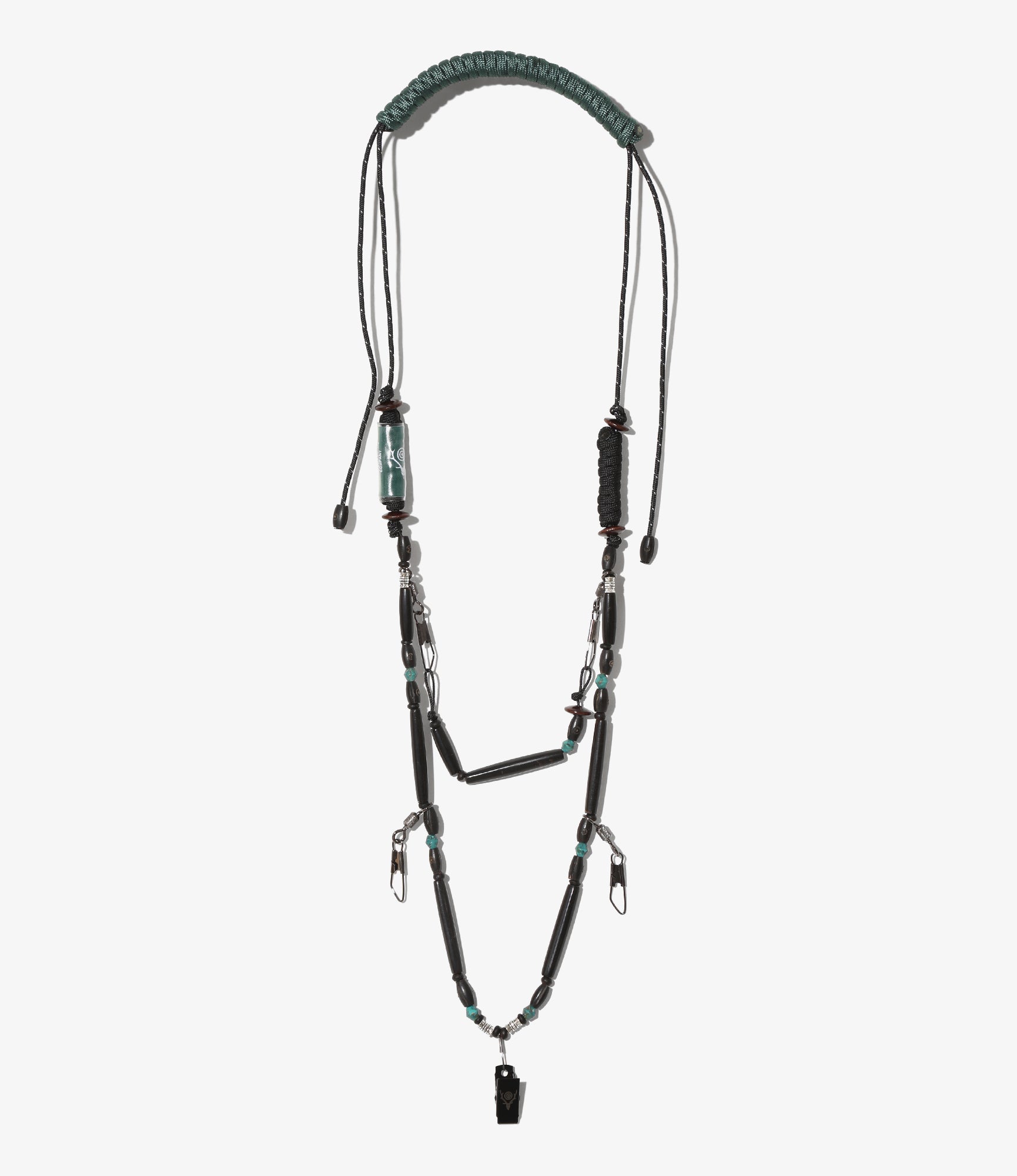 South2 West8 x B:TOGETHER - Lanyard - Black x Turq. - Buffalo Beads