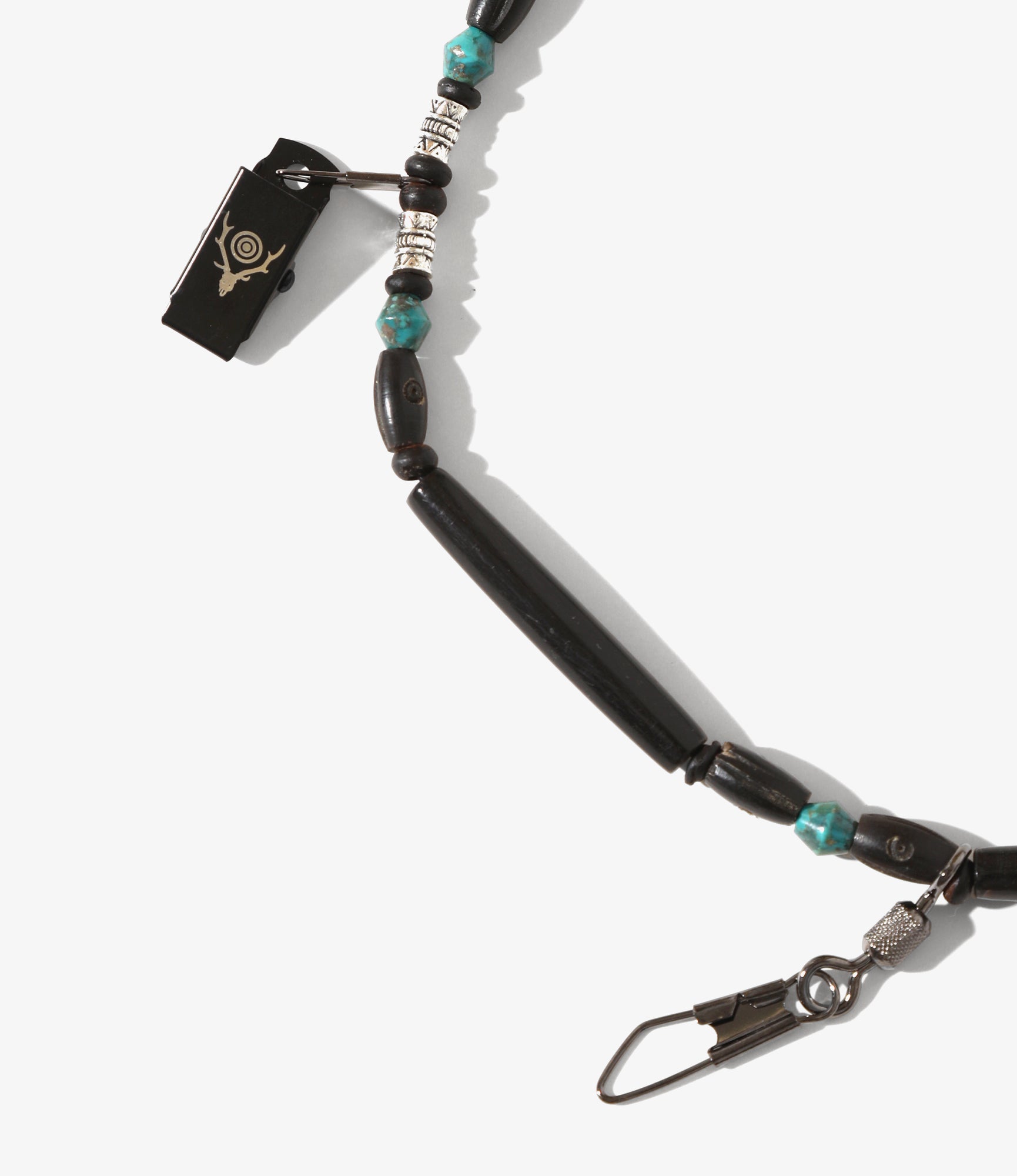 South2 West8 x B:TOGETHER - Lanyard - Black x Turq. - Buffalo Beads