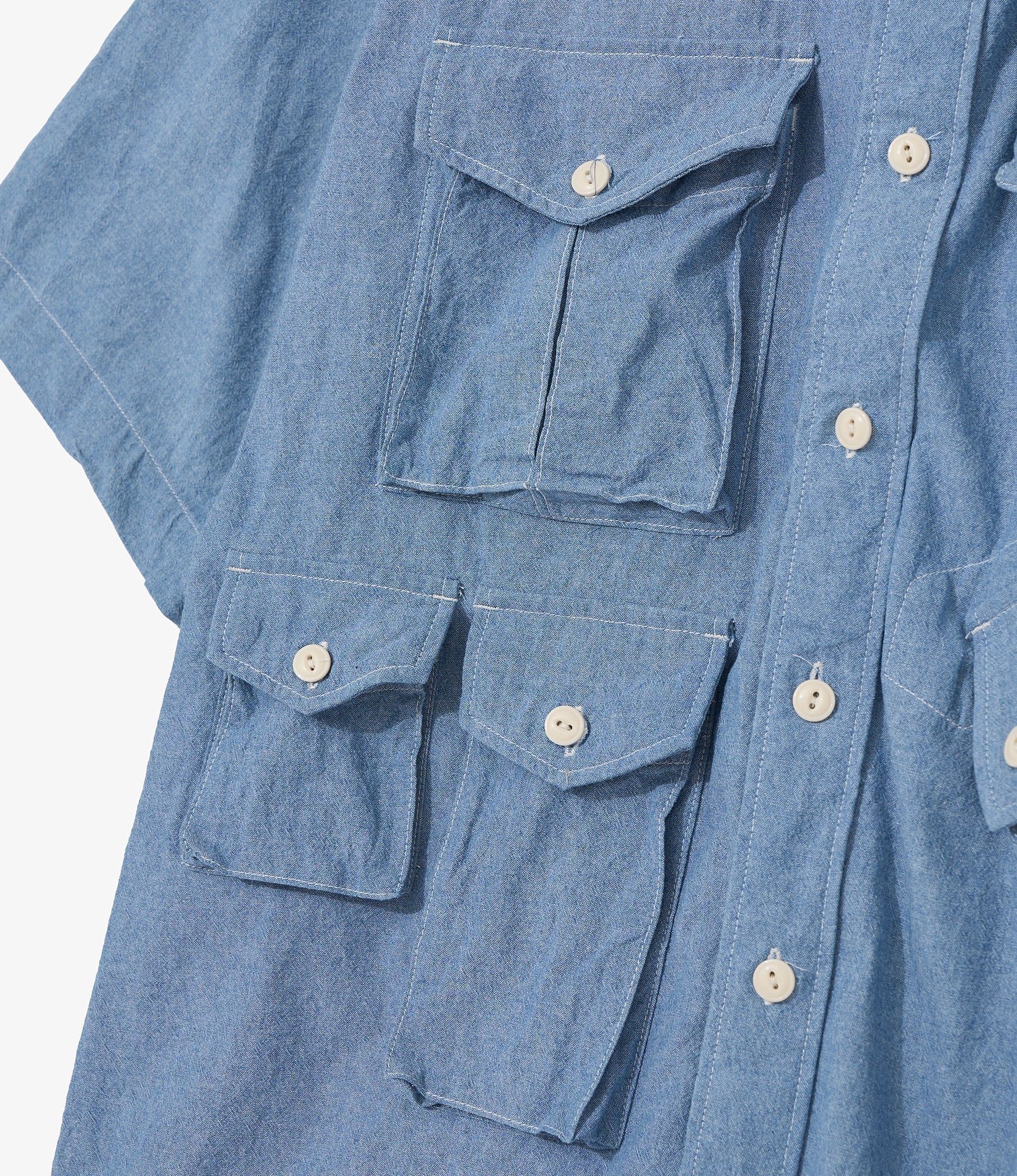 S/S Cargo Shirt for NNY x Blue in Green - Lt. Blue 4.5oz Cotton Chambray