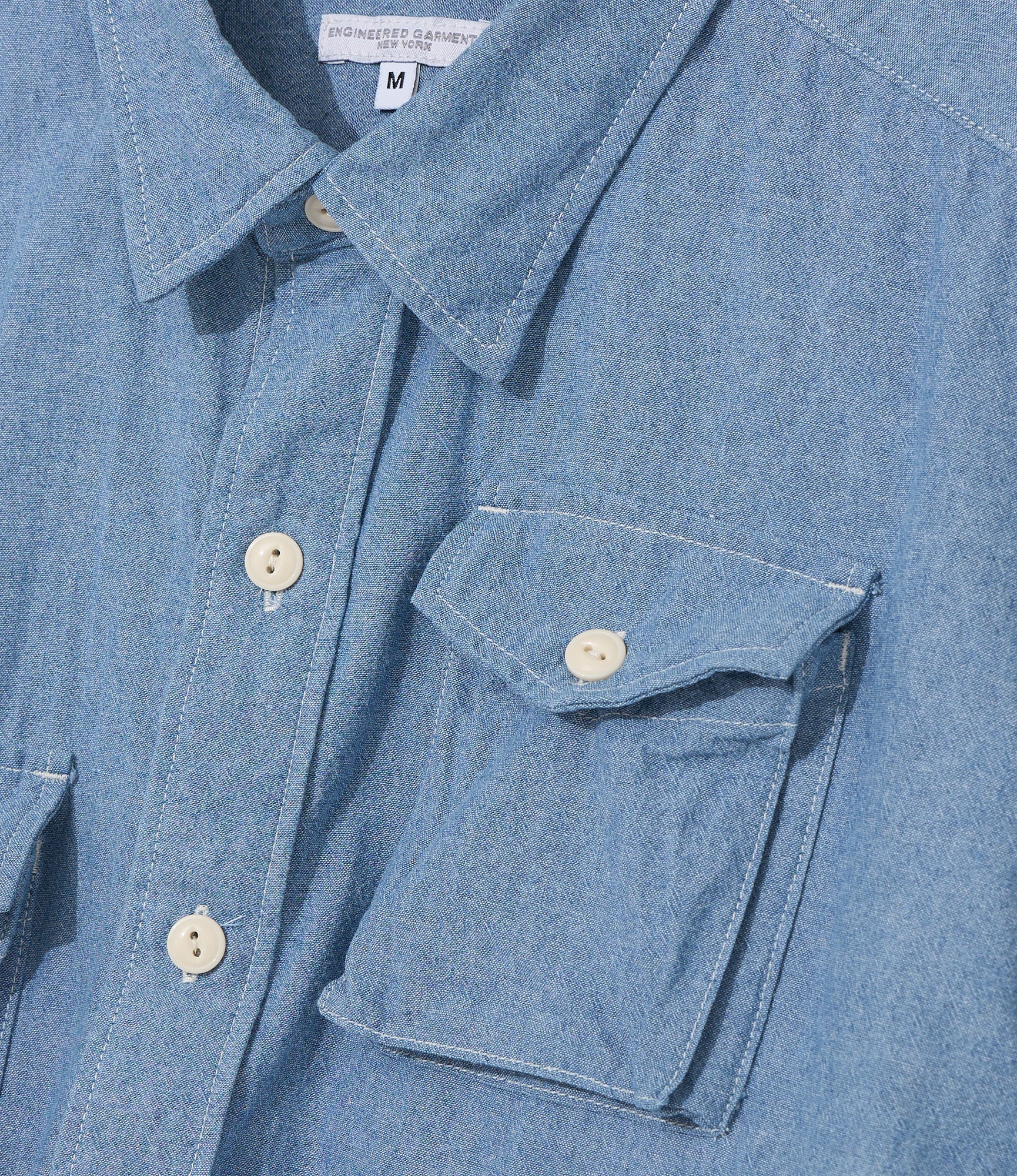 S/S Cargo Shirt for NNY x Blue in Green - Lt. Blue 4.5oz Cotton Chambray