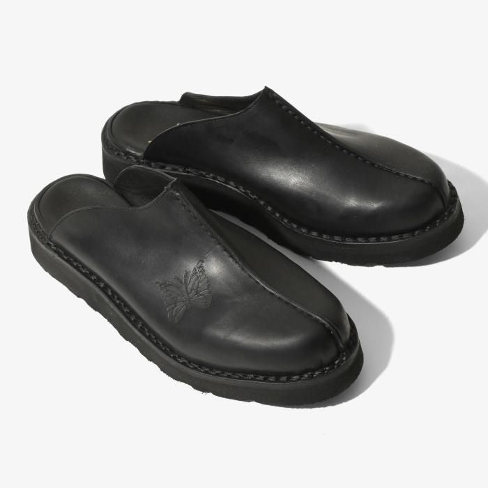 Needles Art. Papillon Emb. Center Seam Mountain Slip In - Black w/Vibram Moreflex Sole
